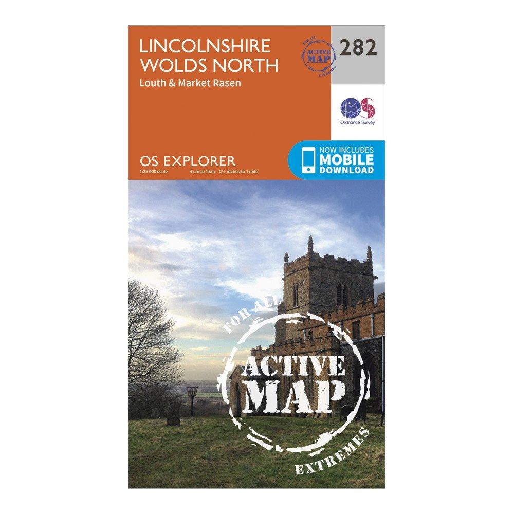 Explorer Active 282 Lincolnshire Wolds North Map With Digital Version Orange