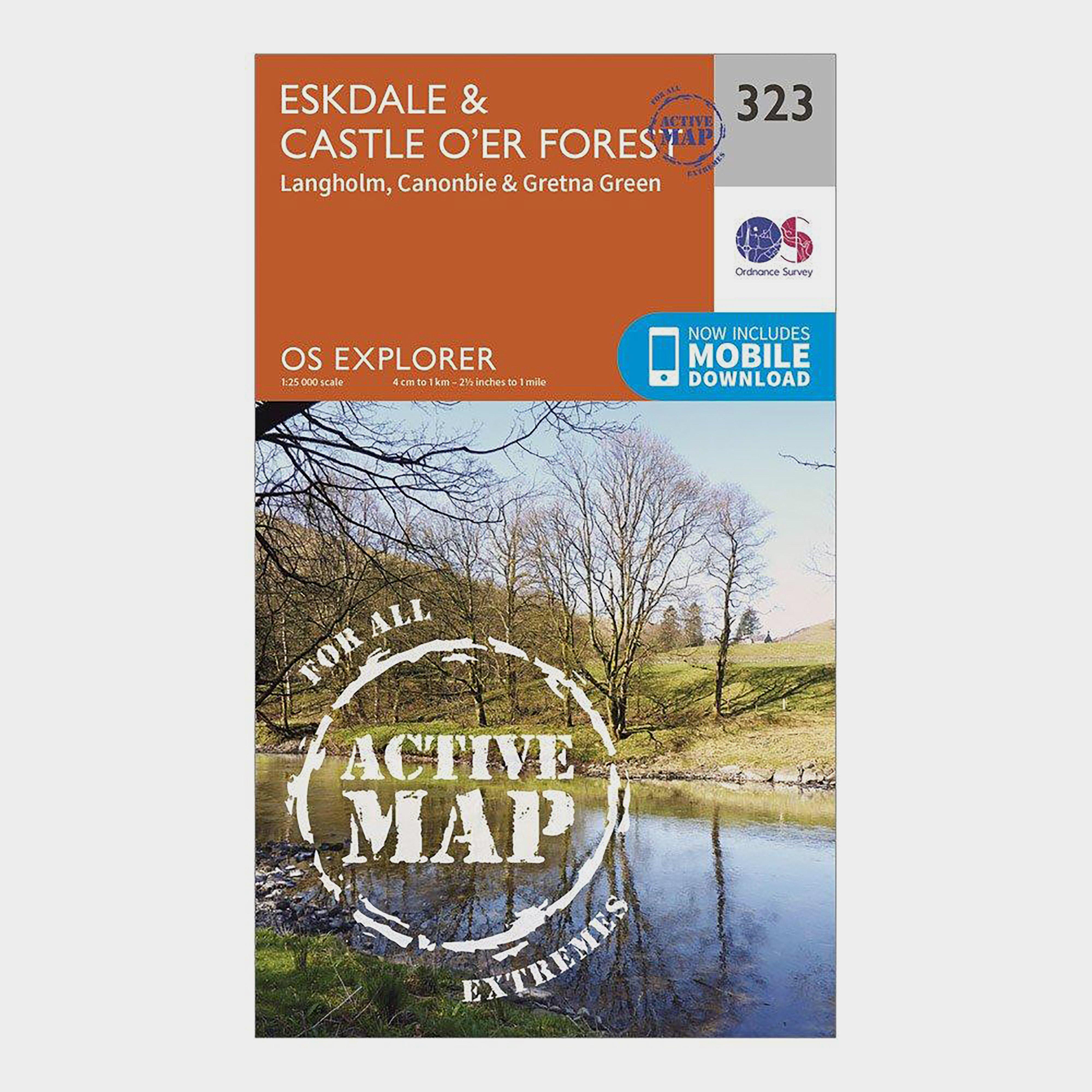 Ordnance Survey Unisex Orange Explorer Active 323 Eskdale & Castle O'er Forest Map With Digital Version - Clear