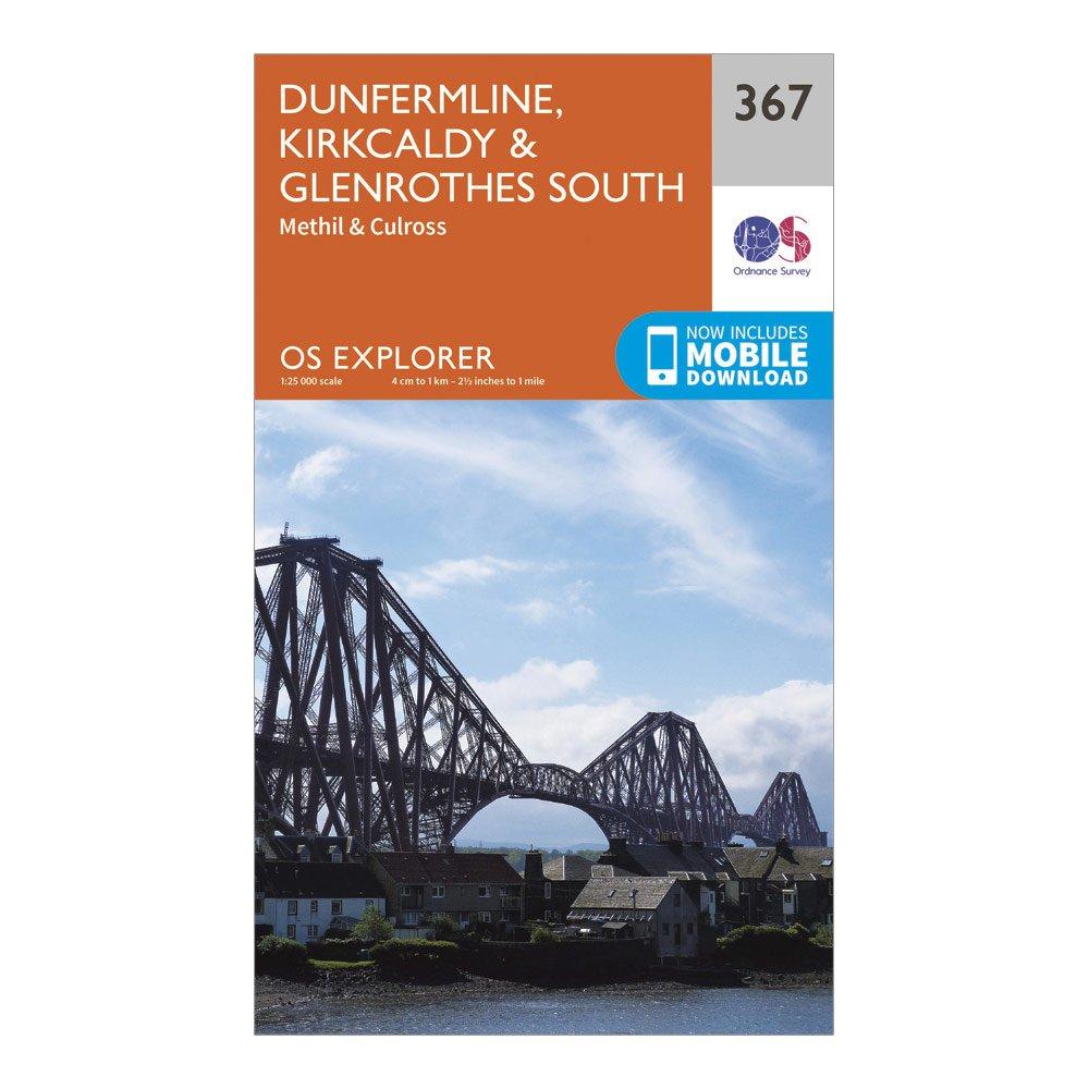 Explorer 367 Dunfermline, Kirkcaldy & Glenrothes South Map With Digital Version - Orange, Orange