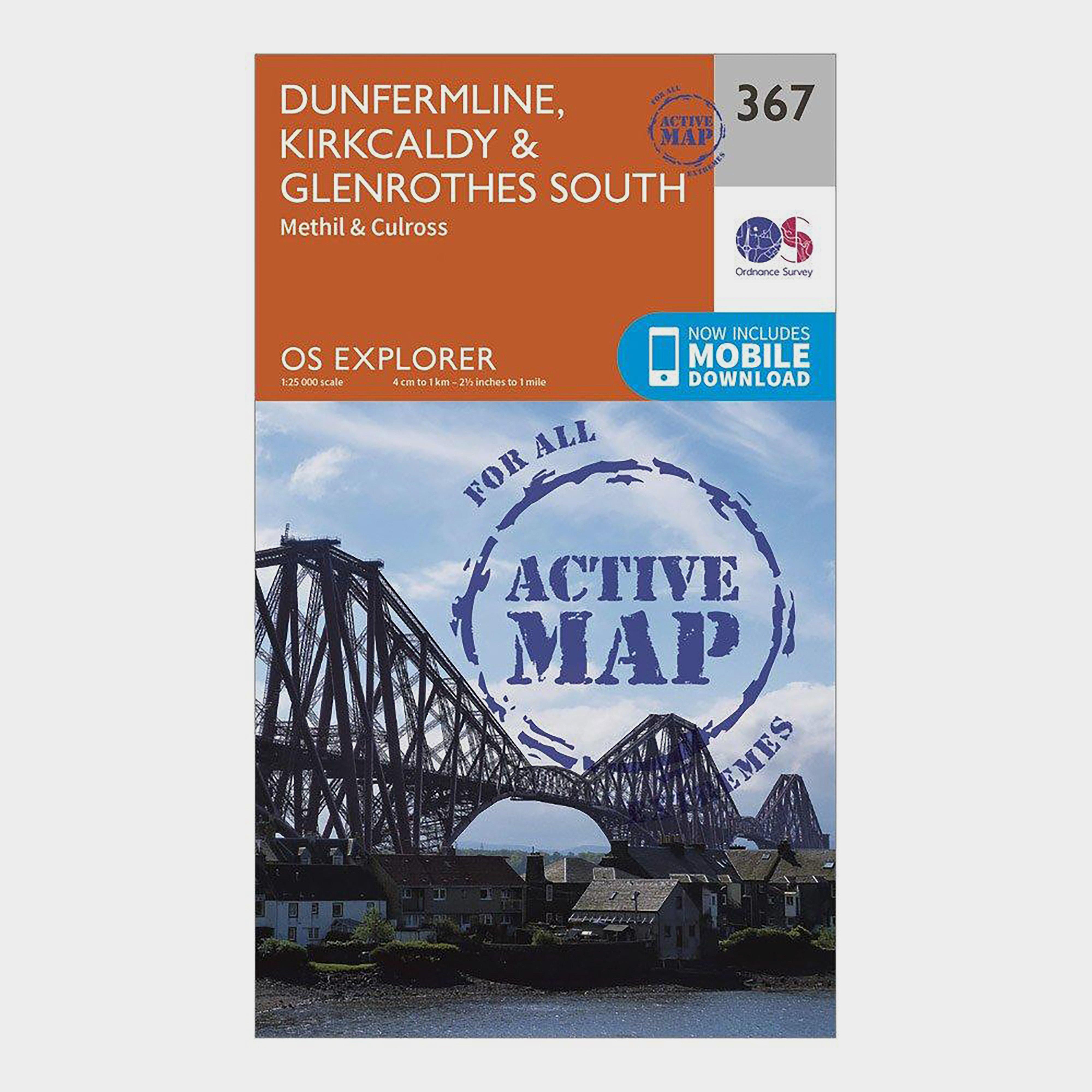 Explorer Active 367 Dunfermline, Kirkcaldy & Glenrothes South Map With Digital Version - Orange, Orange