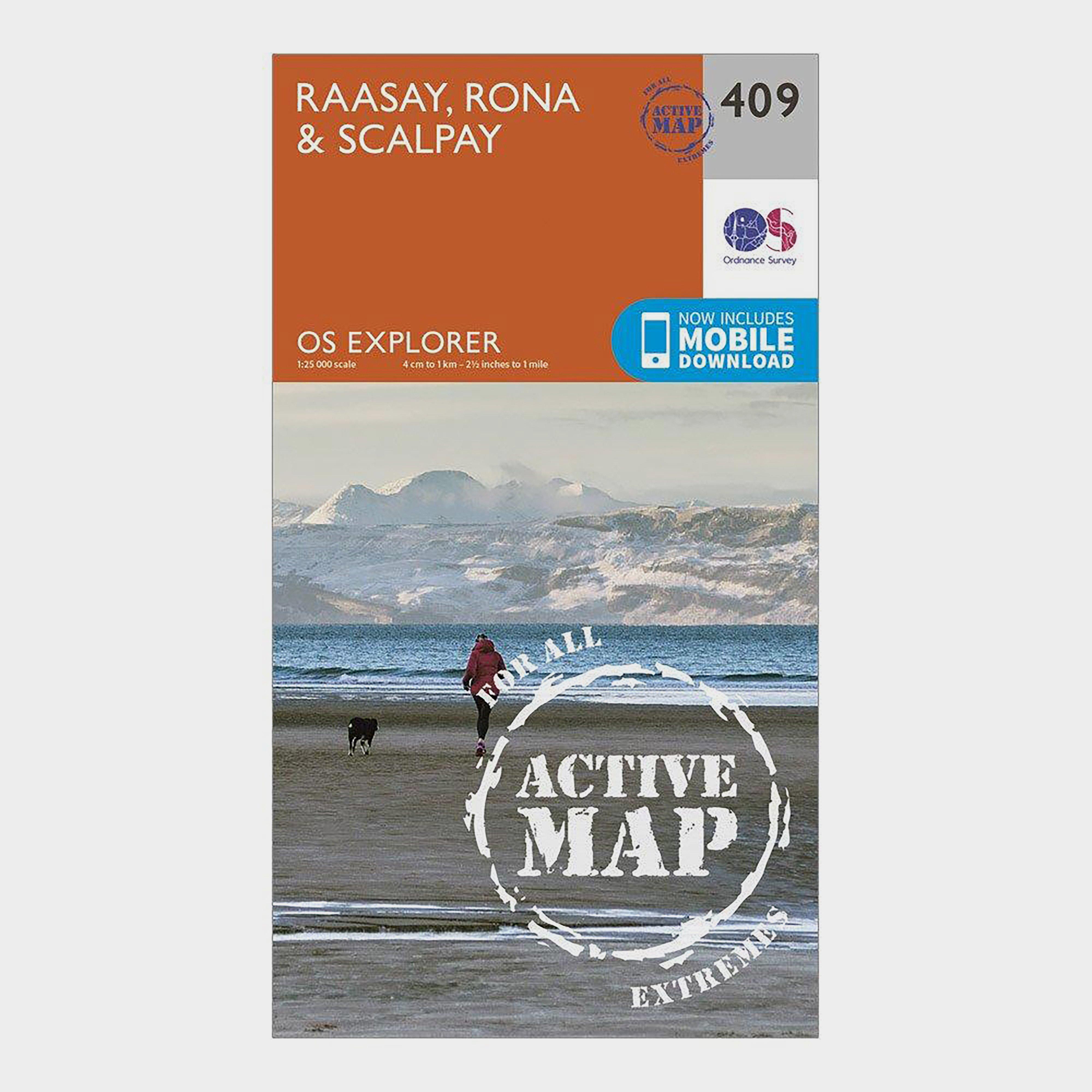 Explorer Active 409 Rasaay, Rona & Scalpay Map With Digital Version - Orange, Orange