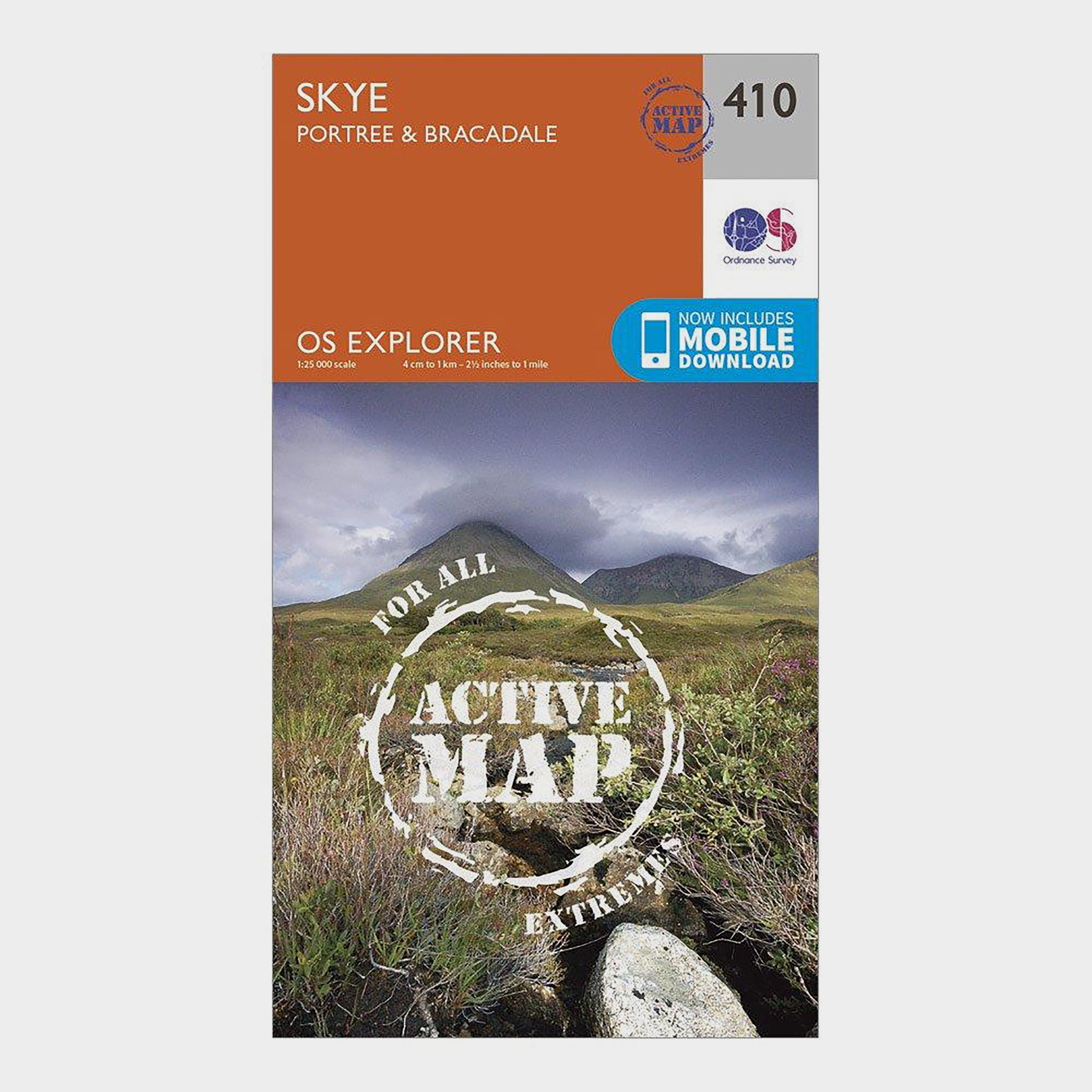 Ordnance Survey Explorer Active 410 Skye - Portree & Bracadale Map With Digital Version - Orange, Orange