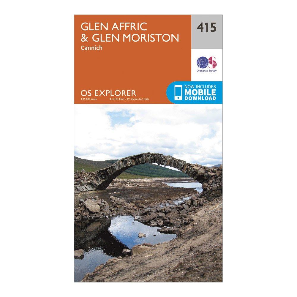 Ordnance Survey Explorer 415 Glen Affric & Glen Moriston Map With Digital Version - Orange, Orange
