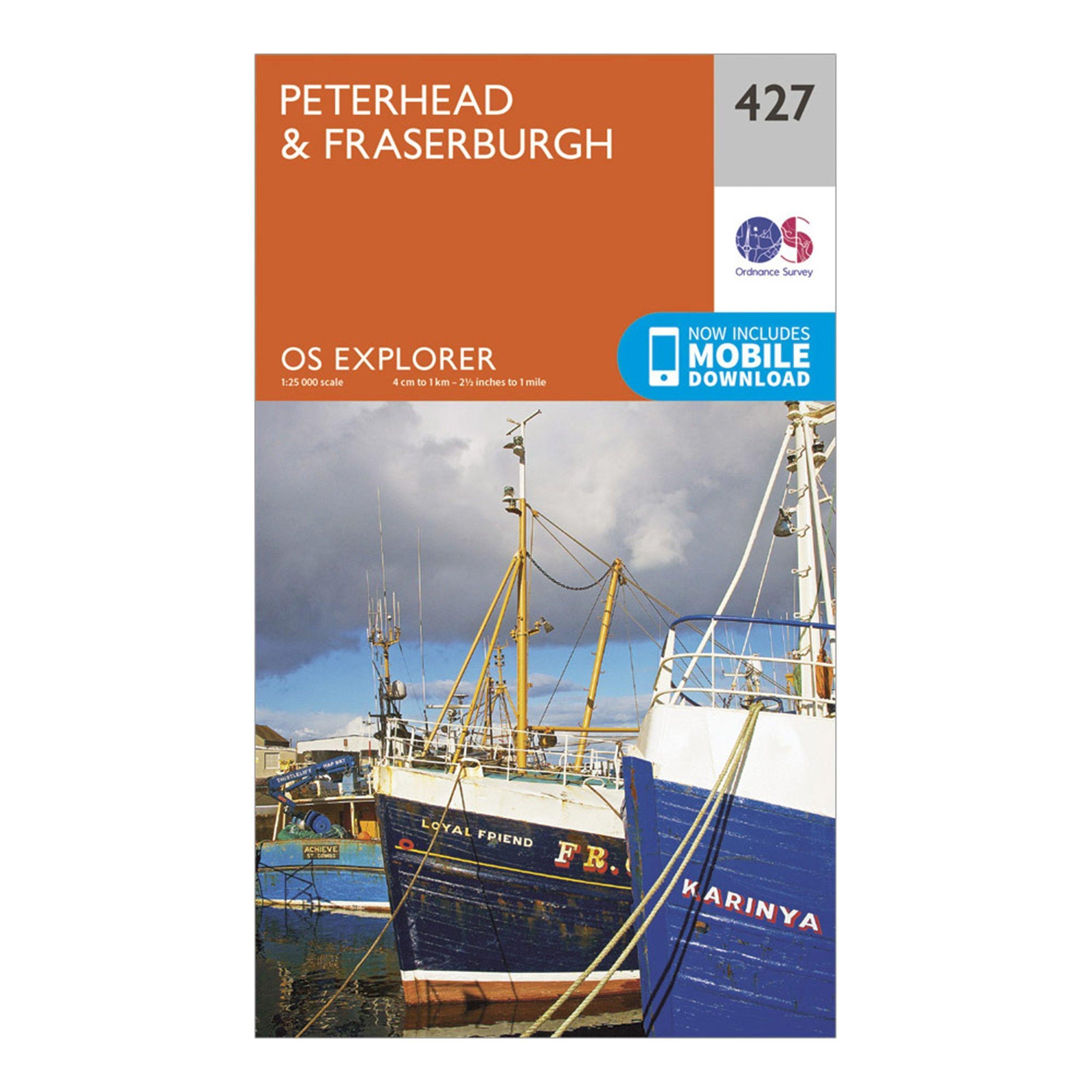 Click to view product details and reviews for Explorer 427 Peterhead Fraserburgh Map With Digital Version Orange.