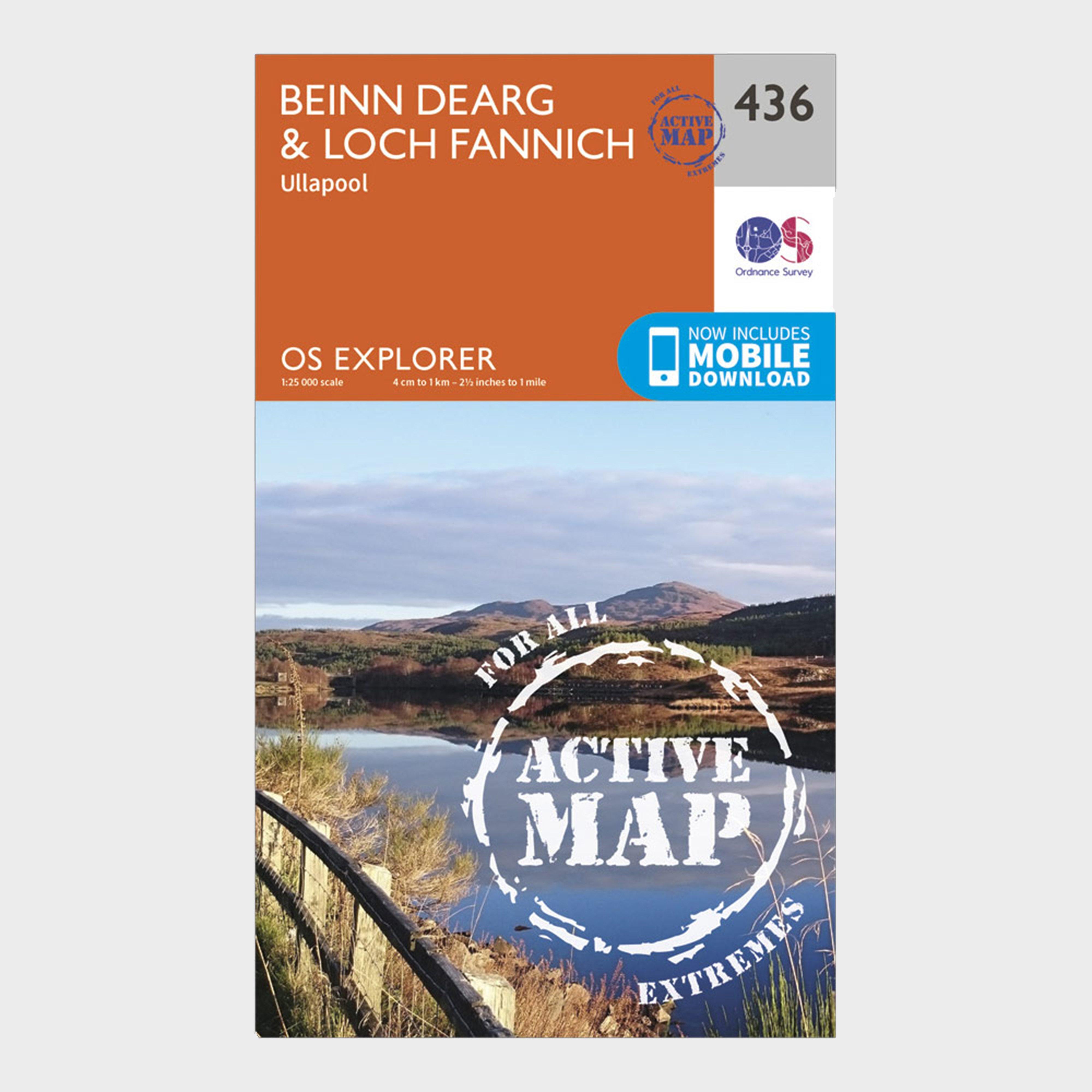 Ordnance Survey Explorer Active 436 Beinn Dearg & Loch Fannich Map With Digital Version - Orange, Orange
