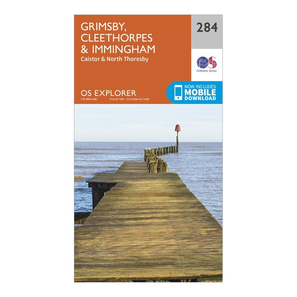 Ordnance Survey Unisex Orange Explorer 284 Grimsby, Cleethorpes & Immingham Map With Digital Version