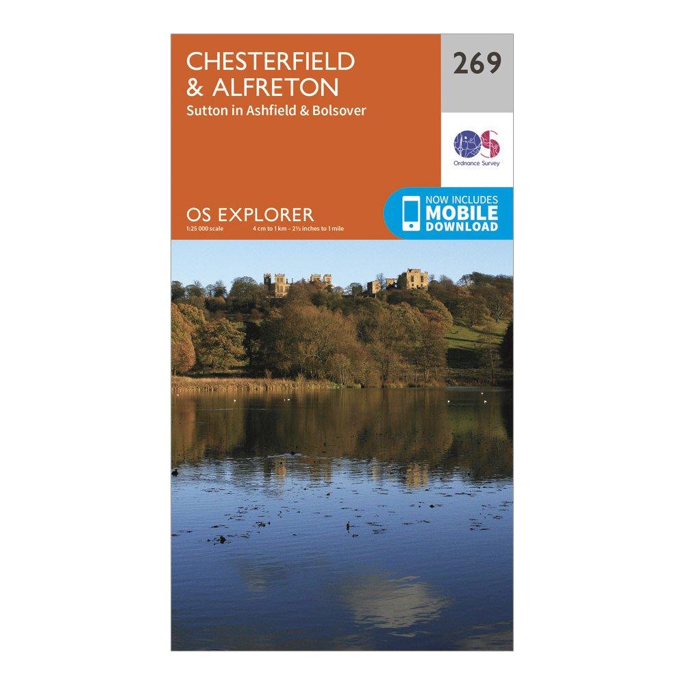 Ordnance Survey Unisex Orange Explorer 269 Chesterfield & Alfreton Map With Digital Version