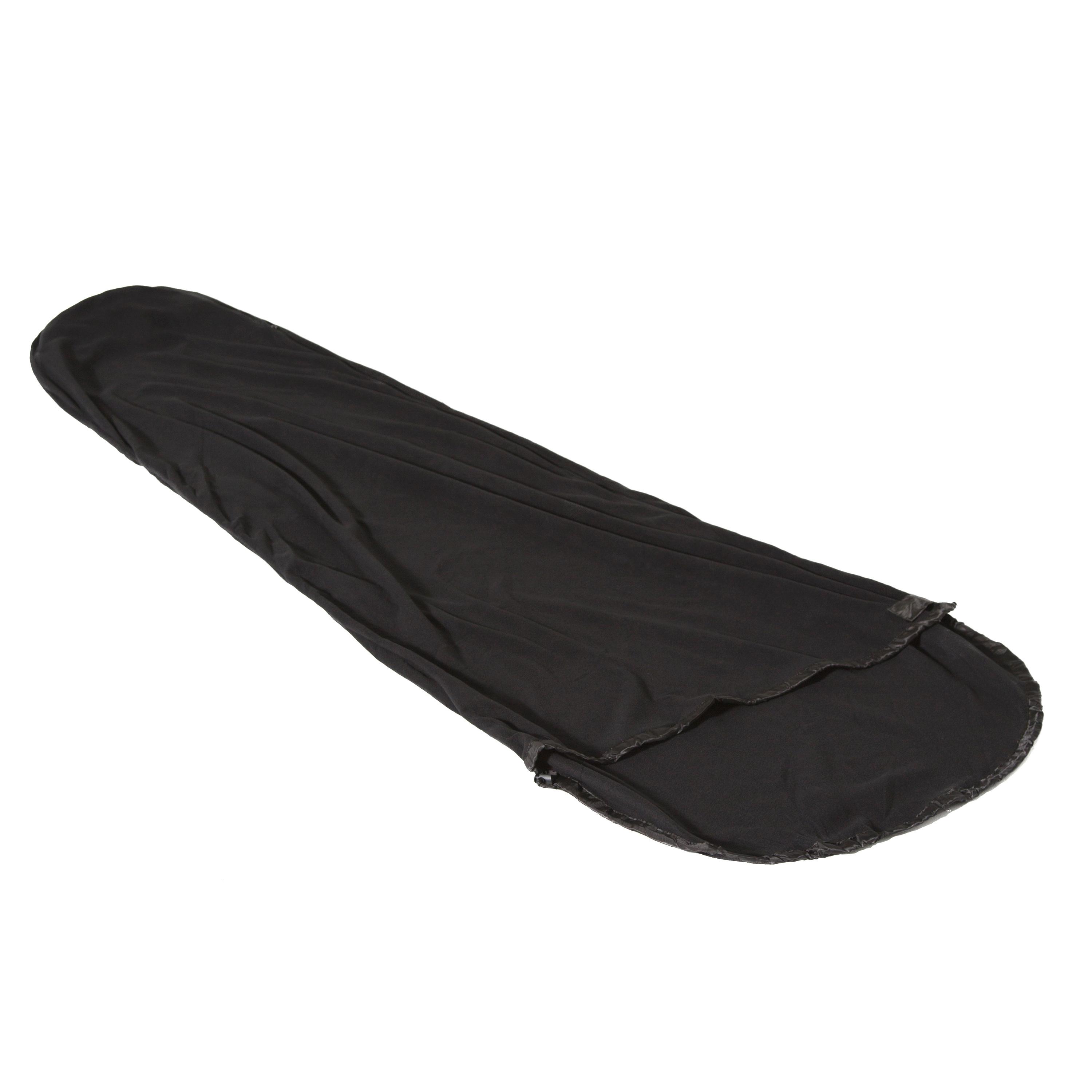 Eurohike Fleece Sleeping Bag Liner Dlx - Mummy - Black, Black