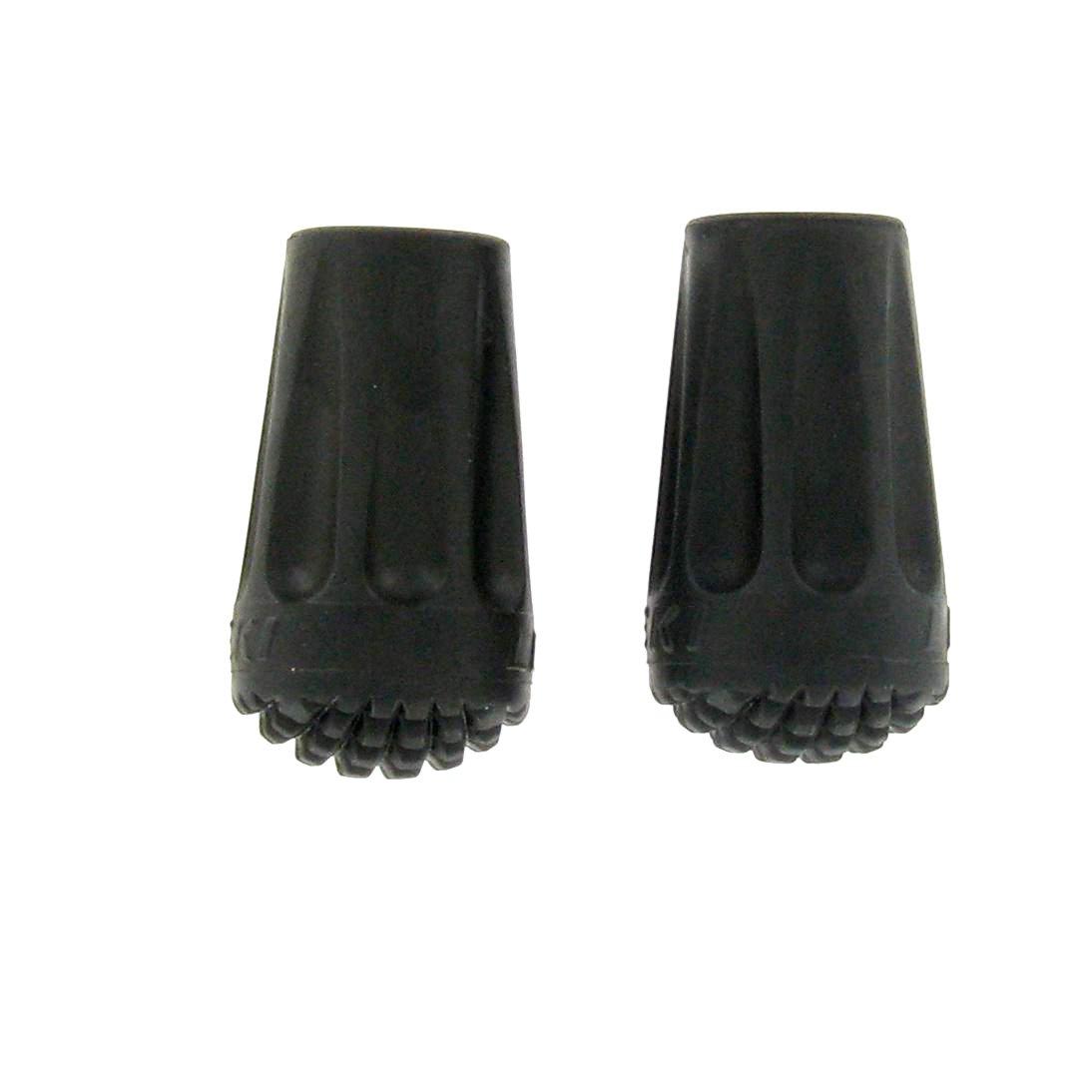 2 Pack Rubber Walking Pole Tips - Black, Black