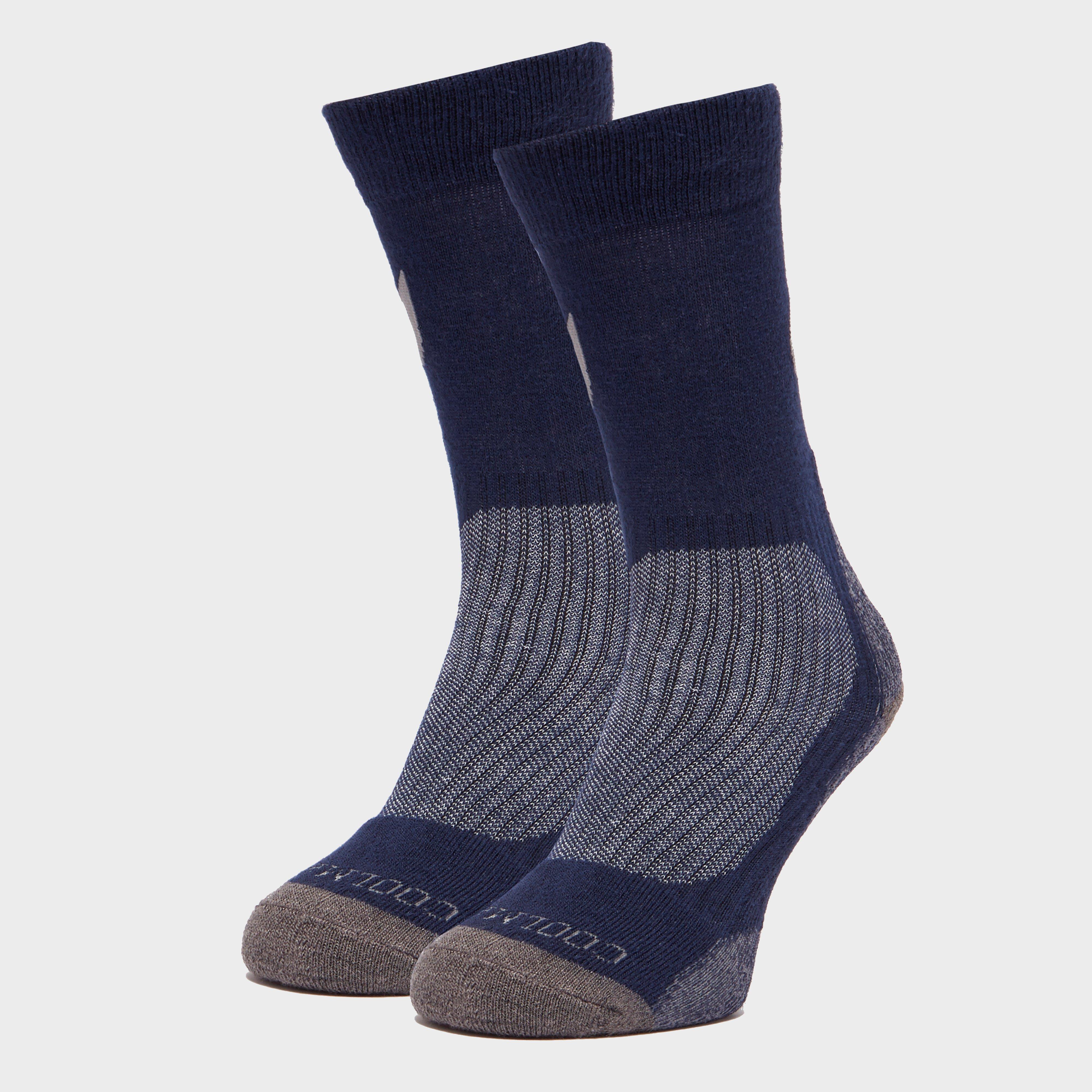 Men's Lightweight Outdoor Sock - Twin Pack - Blue, Blue