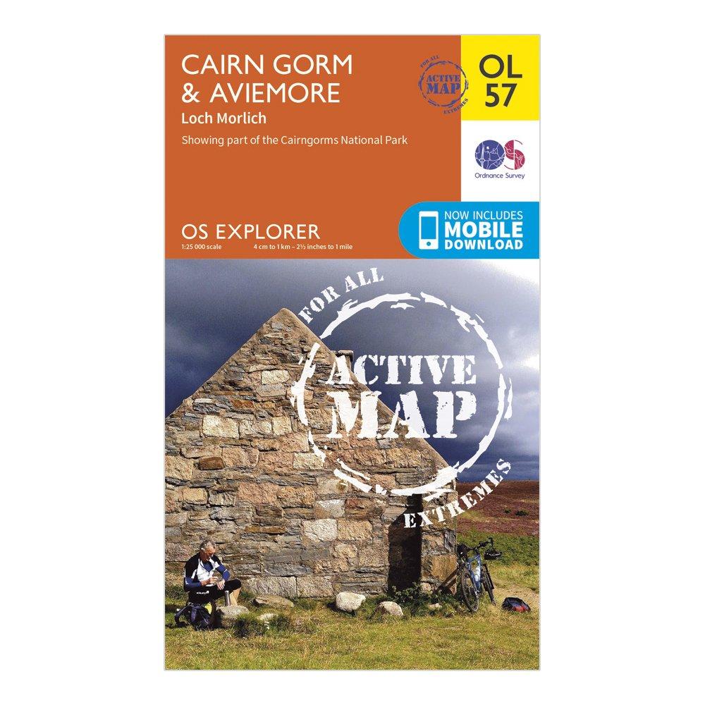 Explorer Active Ol57 Cairn Gorm & Aviemore Map With Digital Version - Orange, Orange