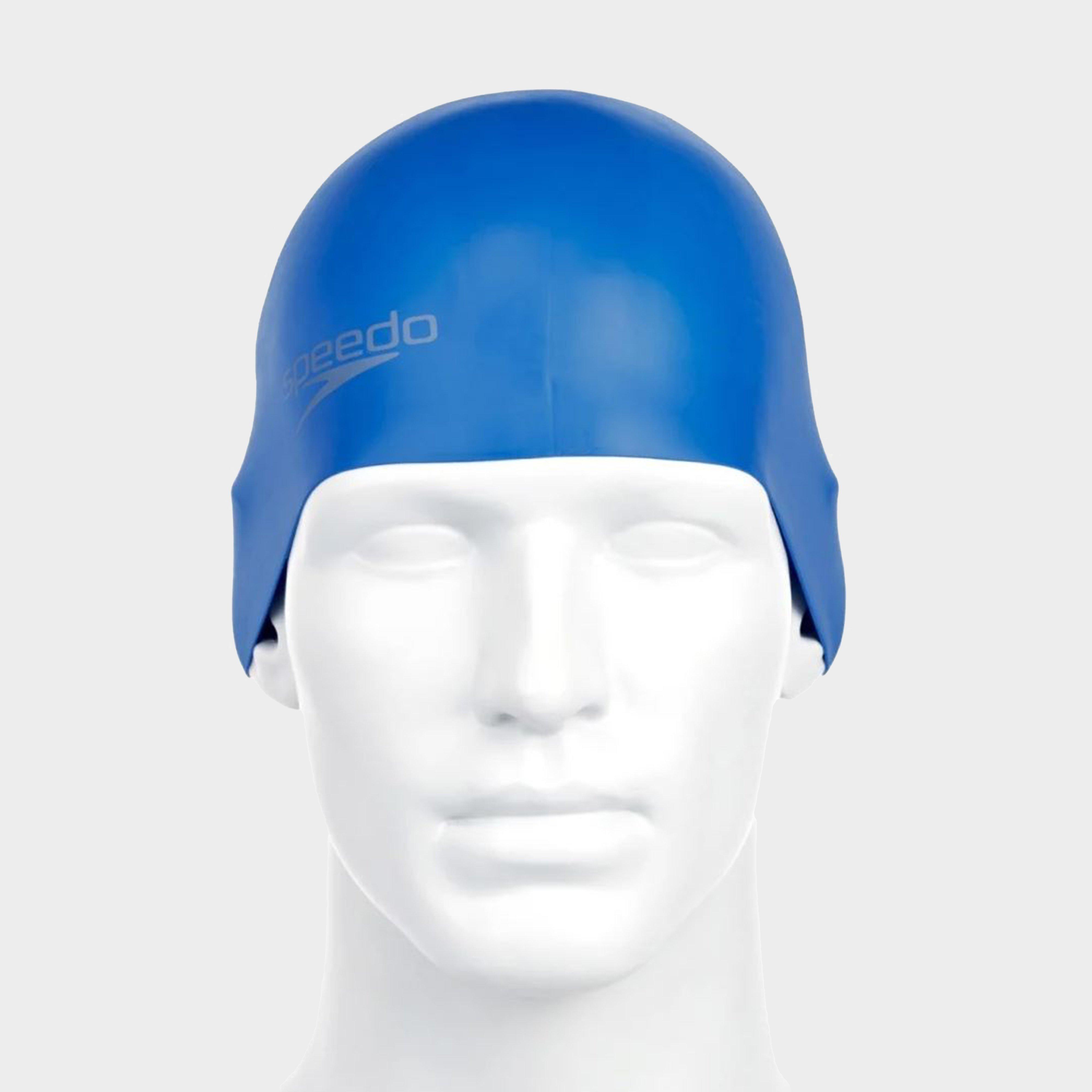 Plain Moulded Swimming Cap - Blue, Blue