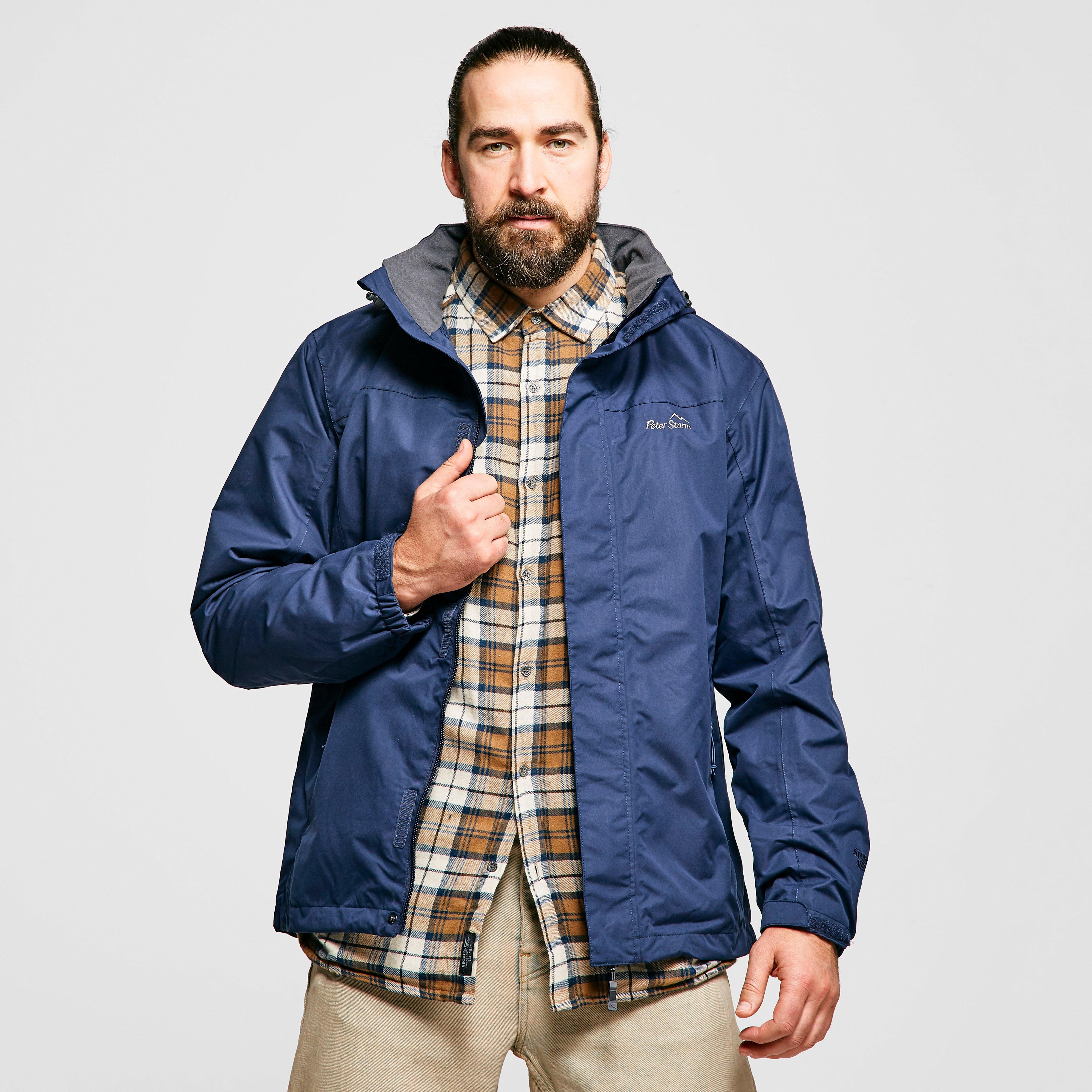 Peter Storm Men's Downpour 2-Layer Jacket - Blue, Blue