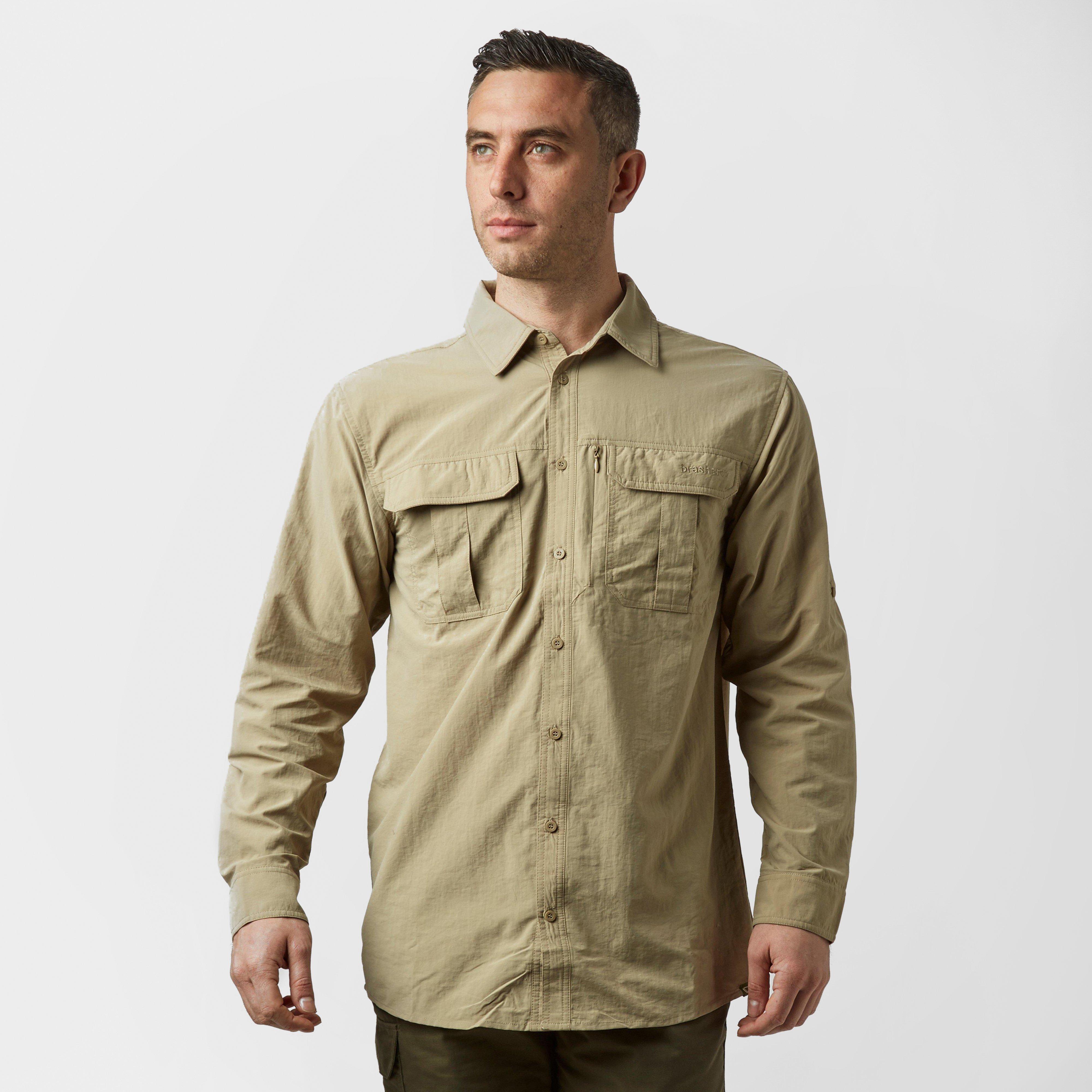 Men's Long Sleeve Travel Shirt, Beige