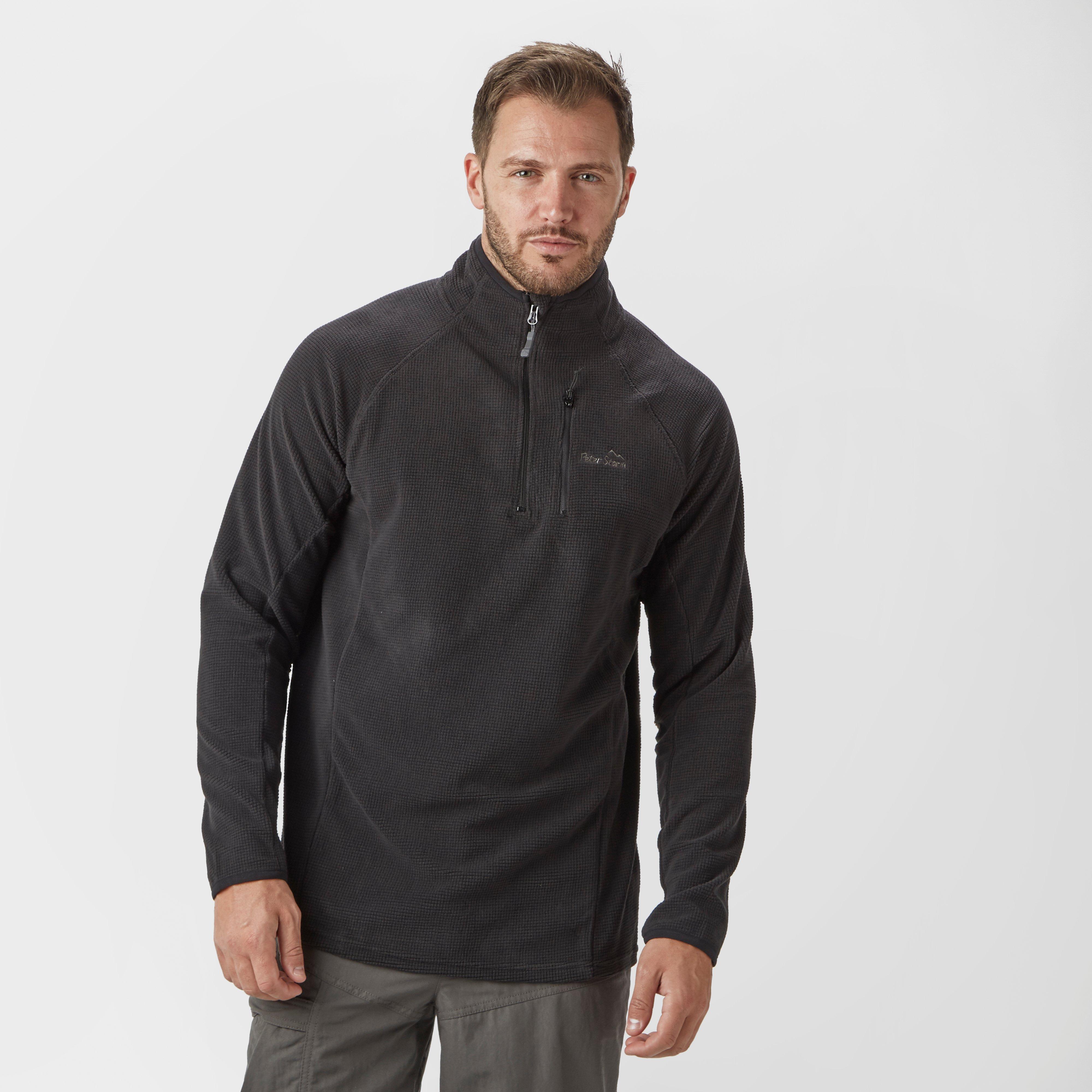 Men's Grid Half-Zip Fleece, Black