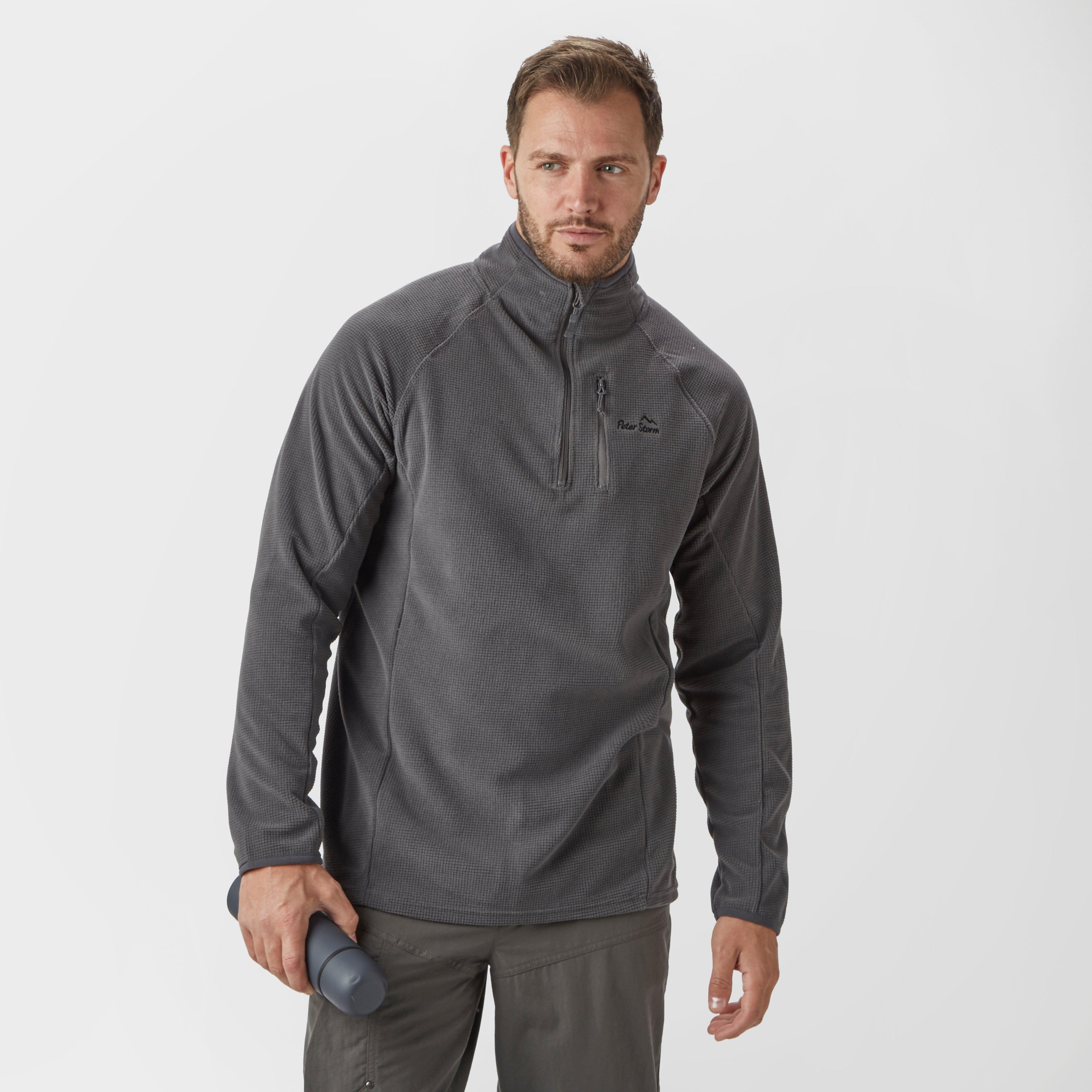 Men's Grid Half-Zip Fleece, Grey