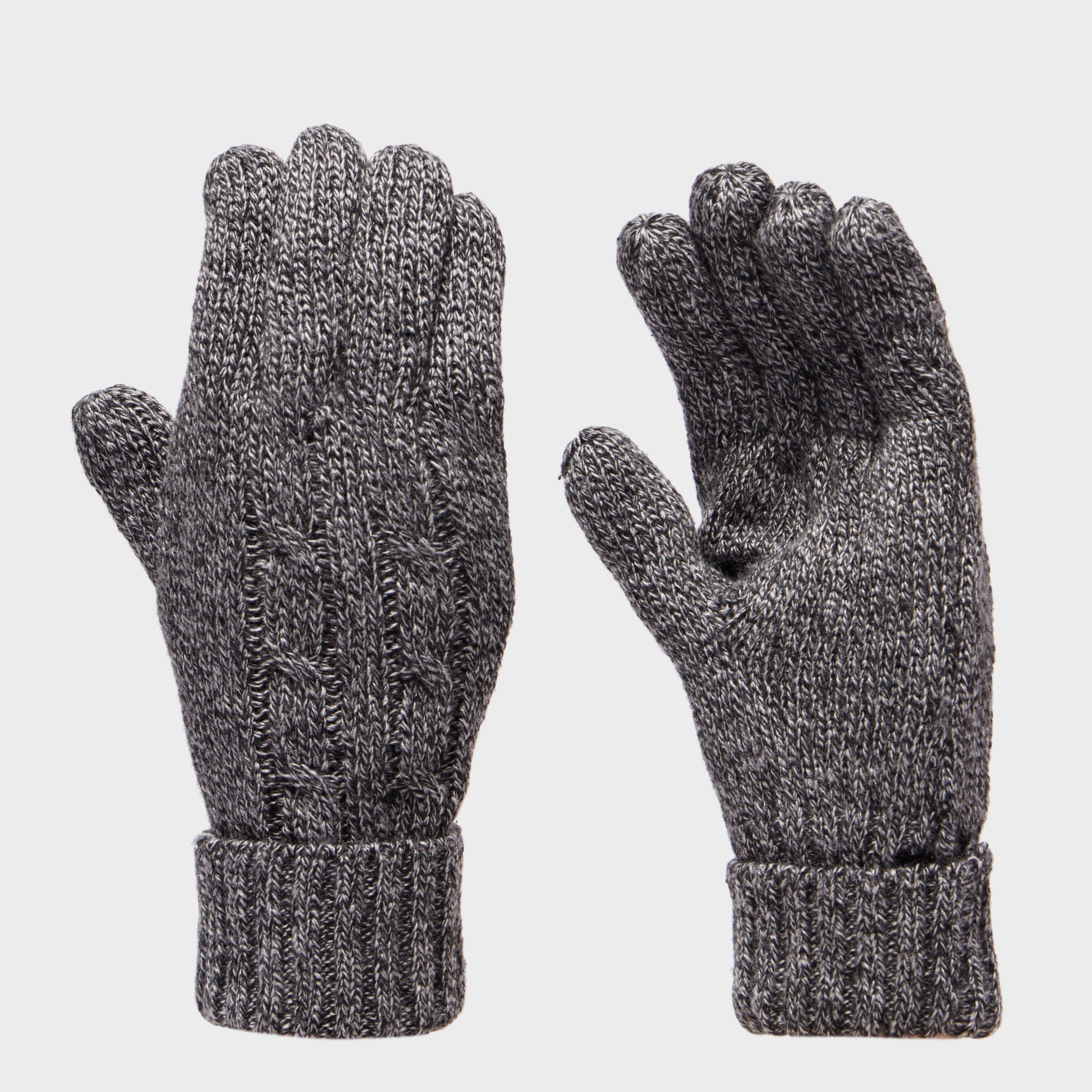 Peter Storm Women's Cable Knit Gloves - Grey, Grey