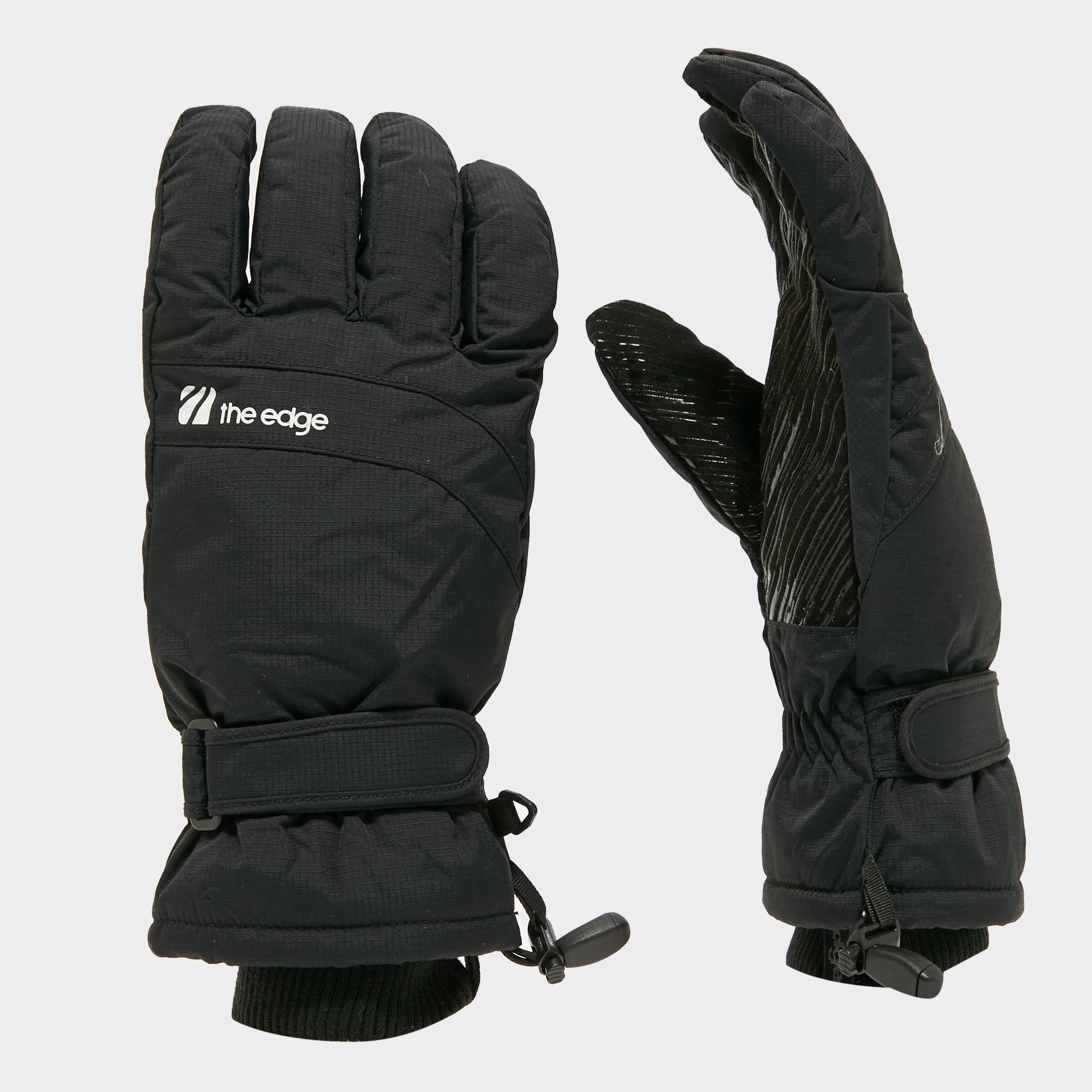 The Edge Men's Aspen Ski Gloves - Black, Black