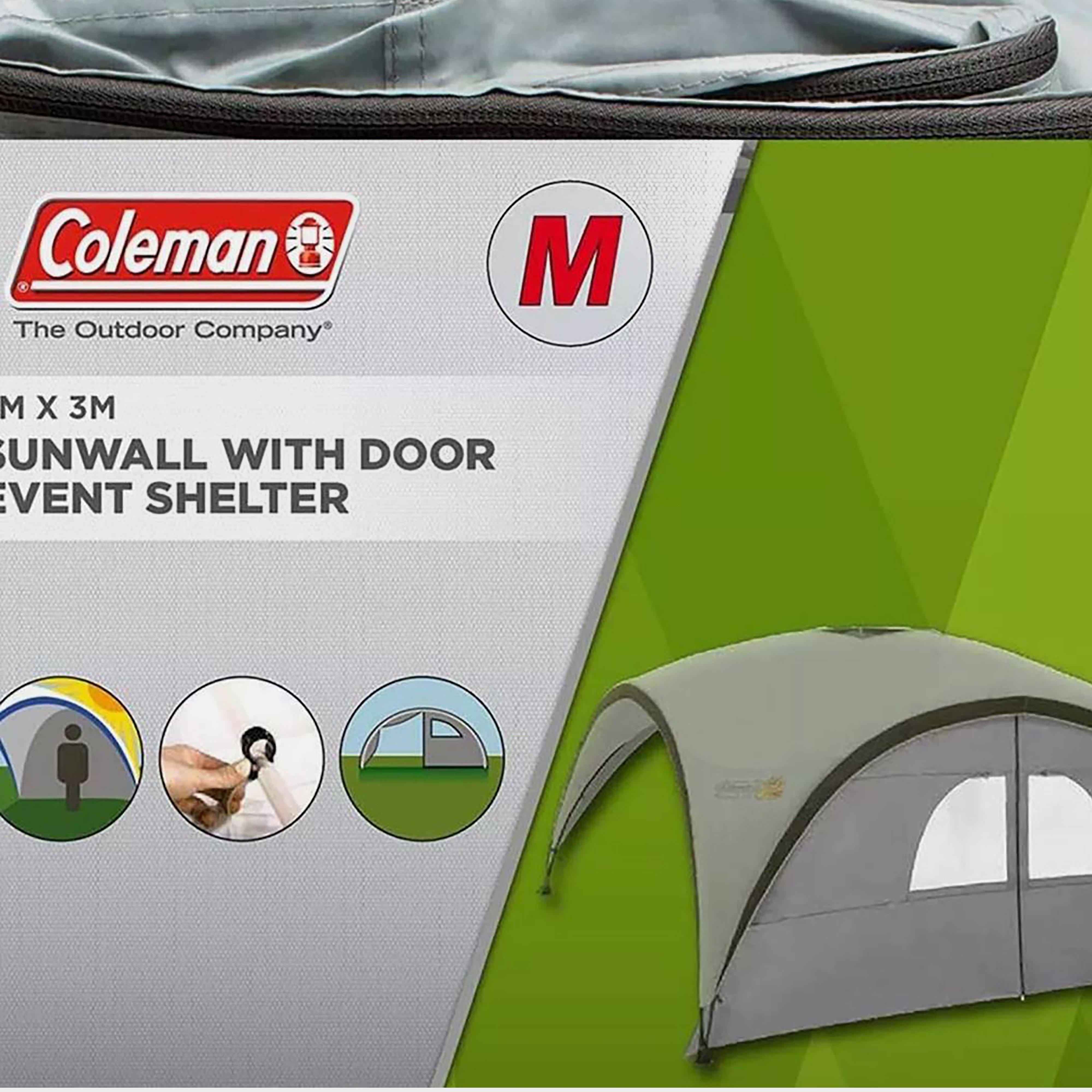 Coleman Fastpitch Event Shelter Pro L Sunwall With Door - White, WHITE
