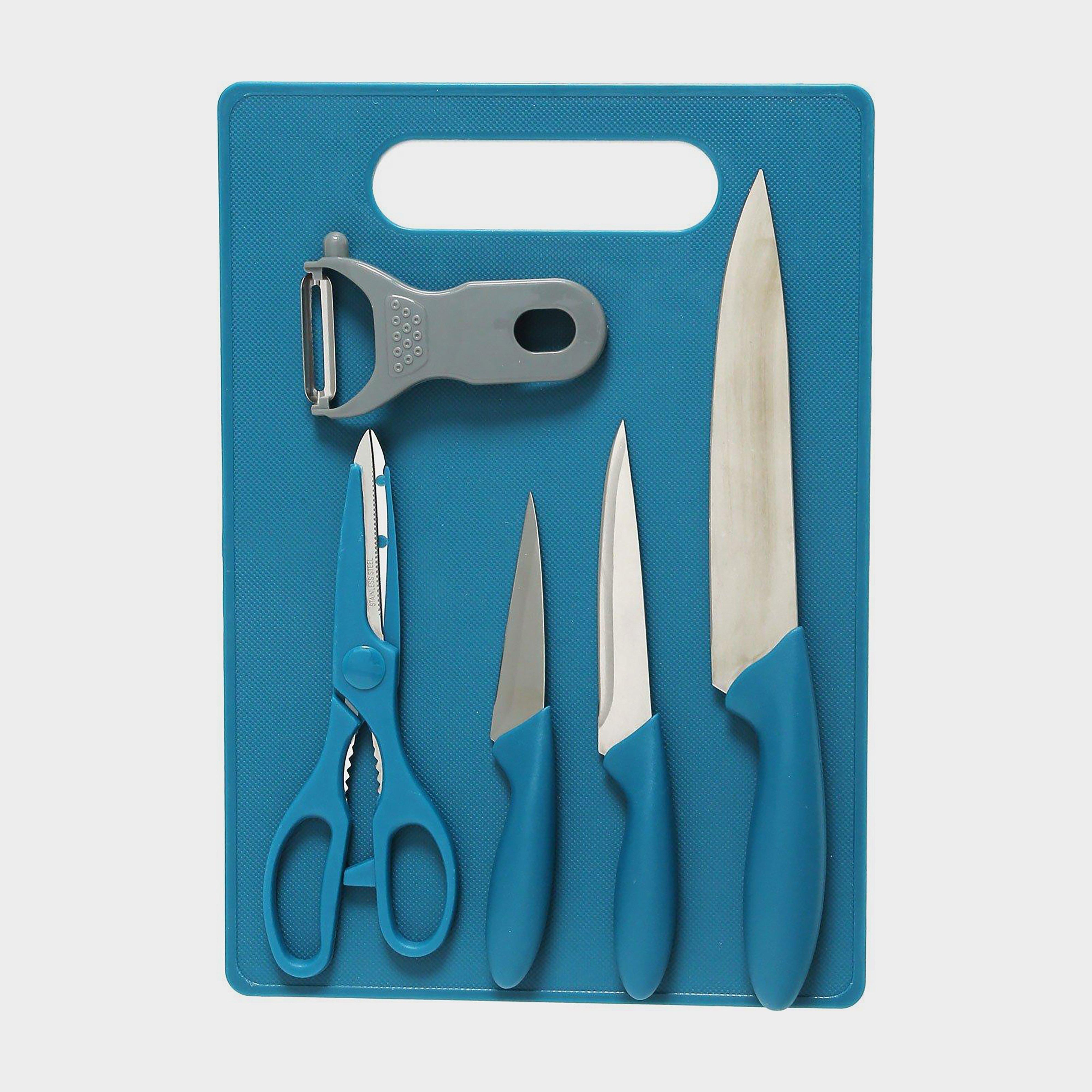 6-Piece Chopping Board / Knife Set, Blue