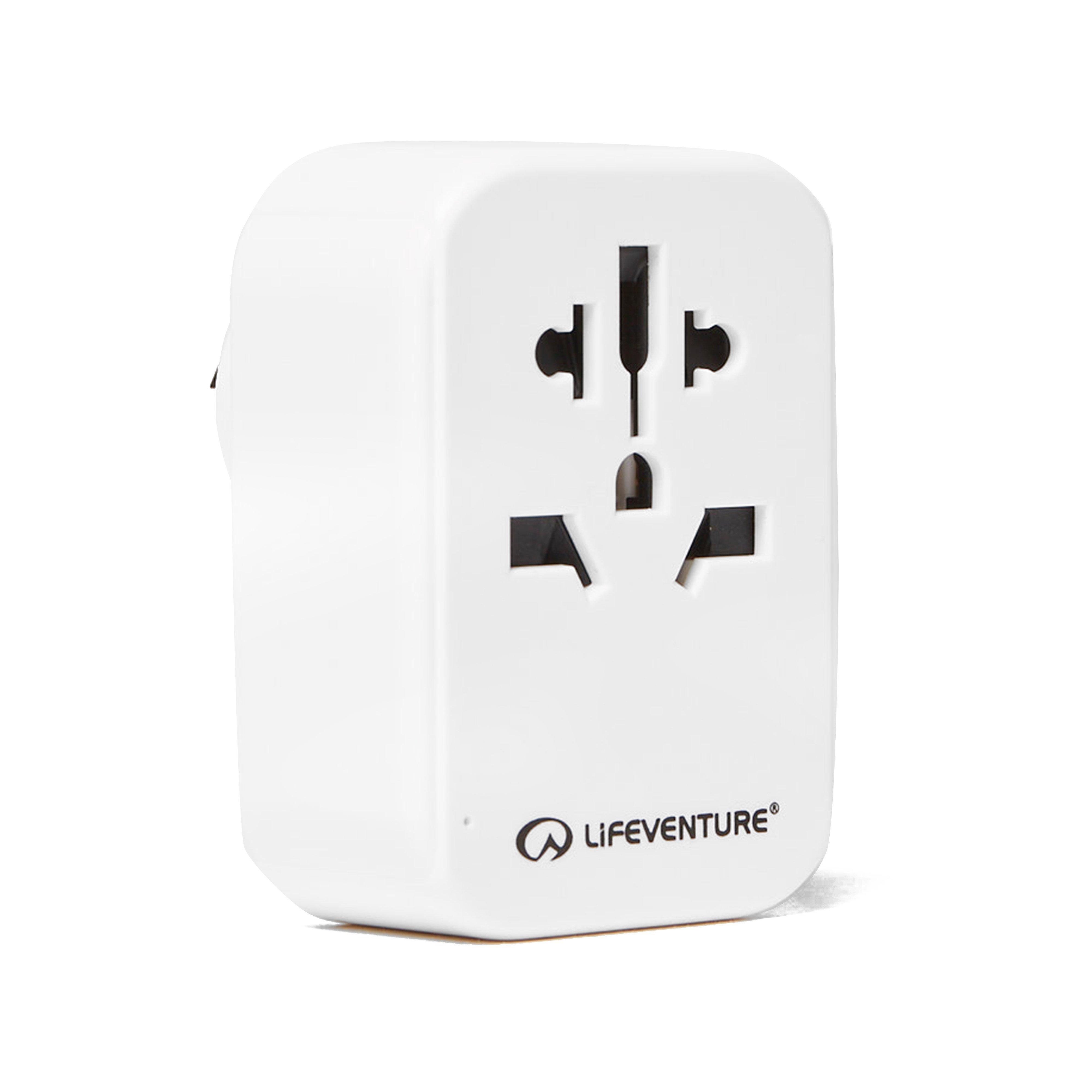 Lifeventure World To Australia/China Adapter And Usb - White, White