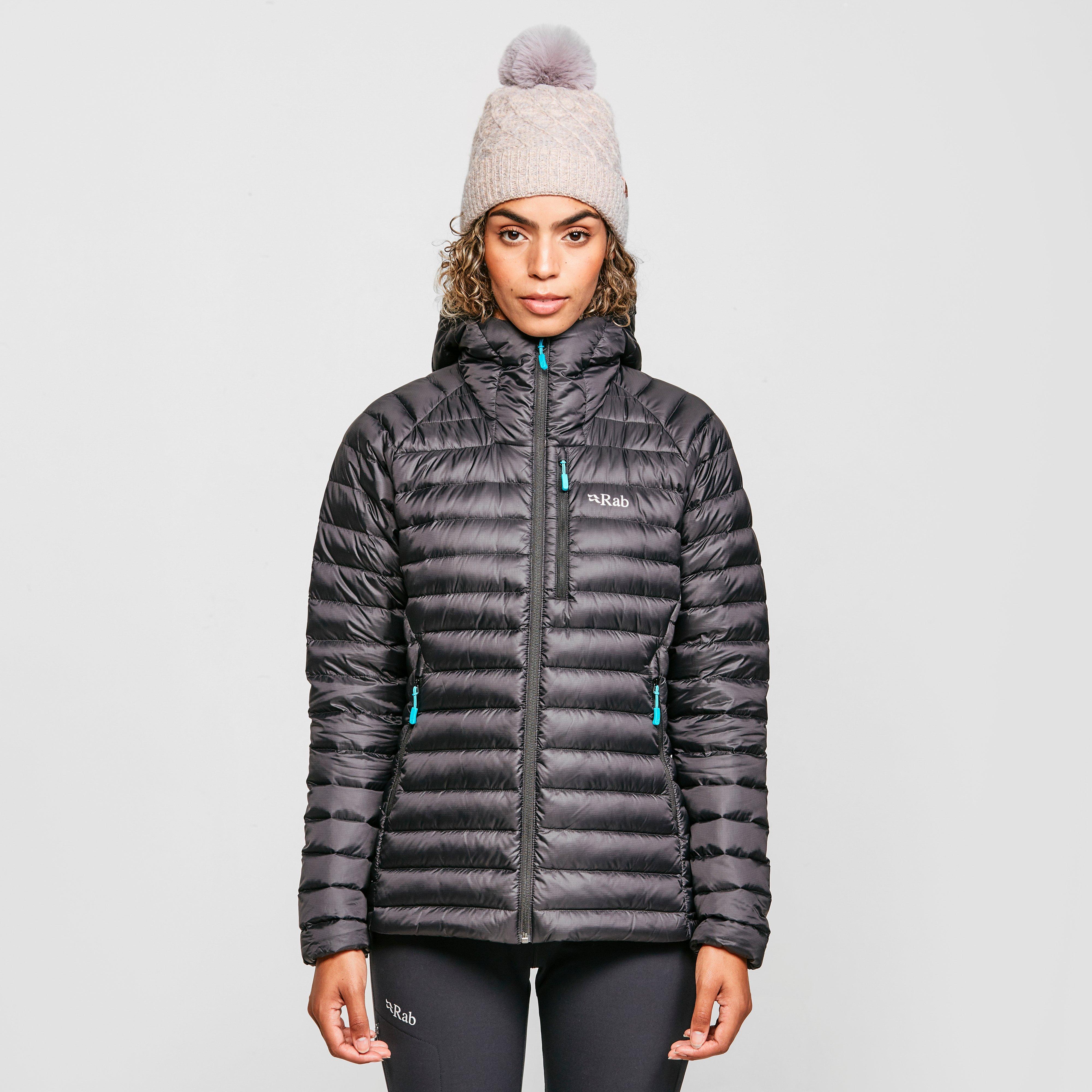 Rab Women's Microlight Alpine Down Long Jacket - Blk, BLK