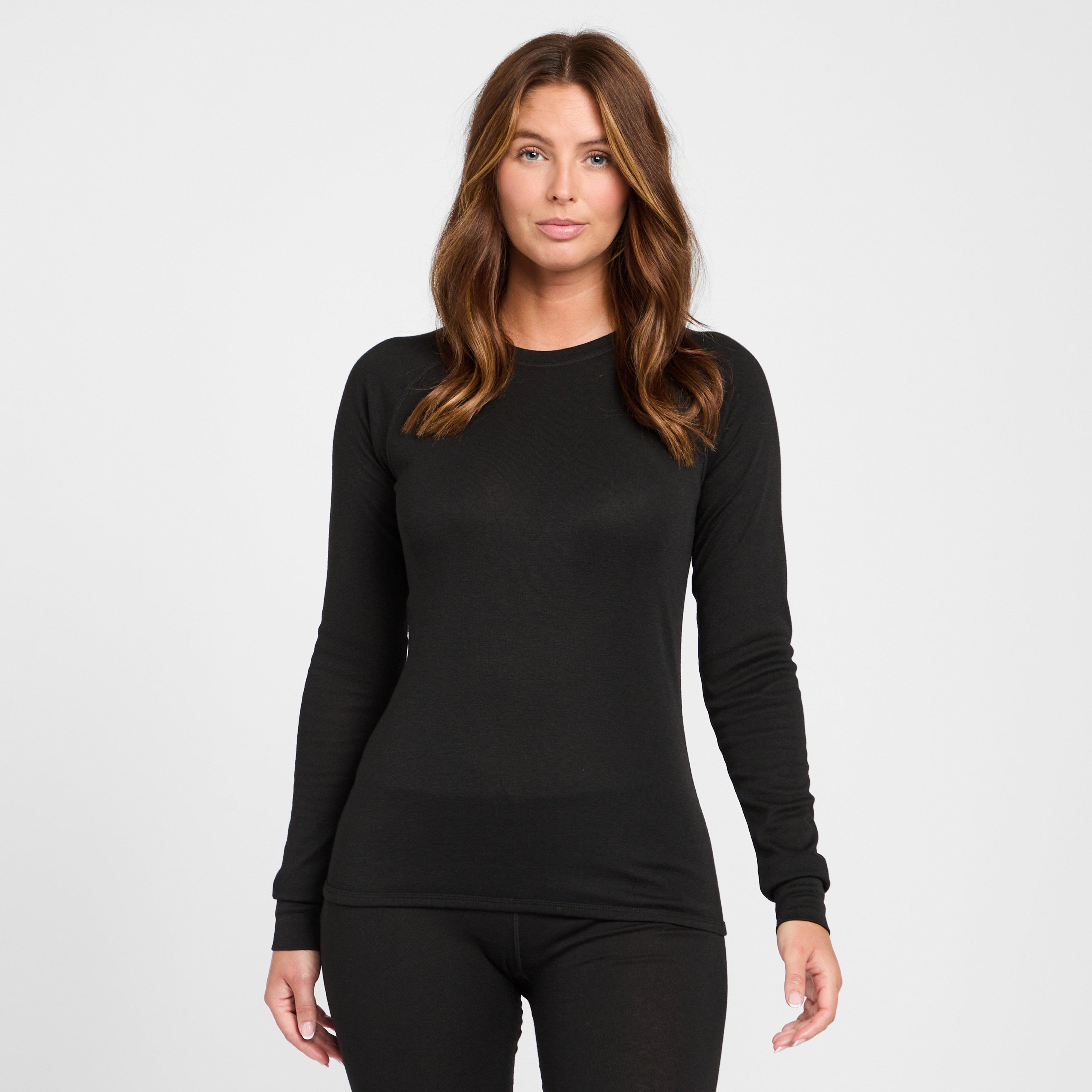 Peter Storm Women's Merino Crew Baselayer Top - Black, Black