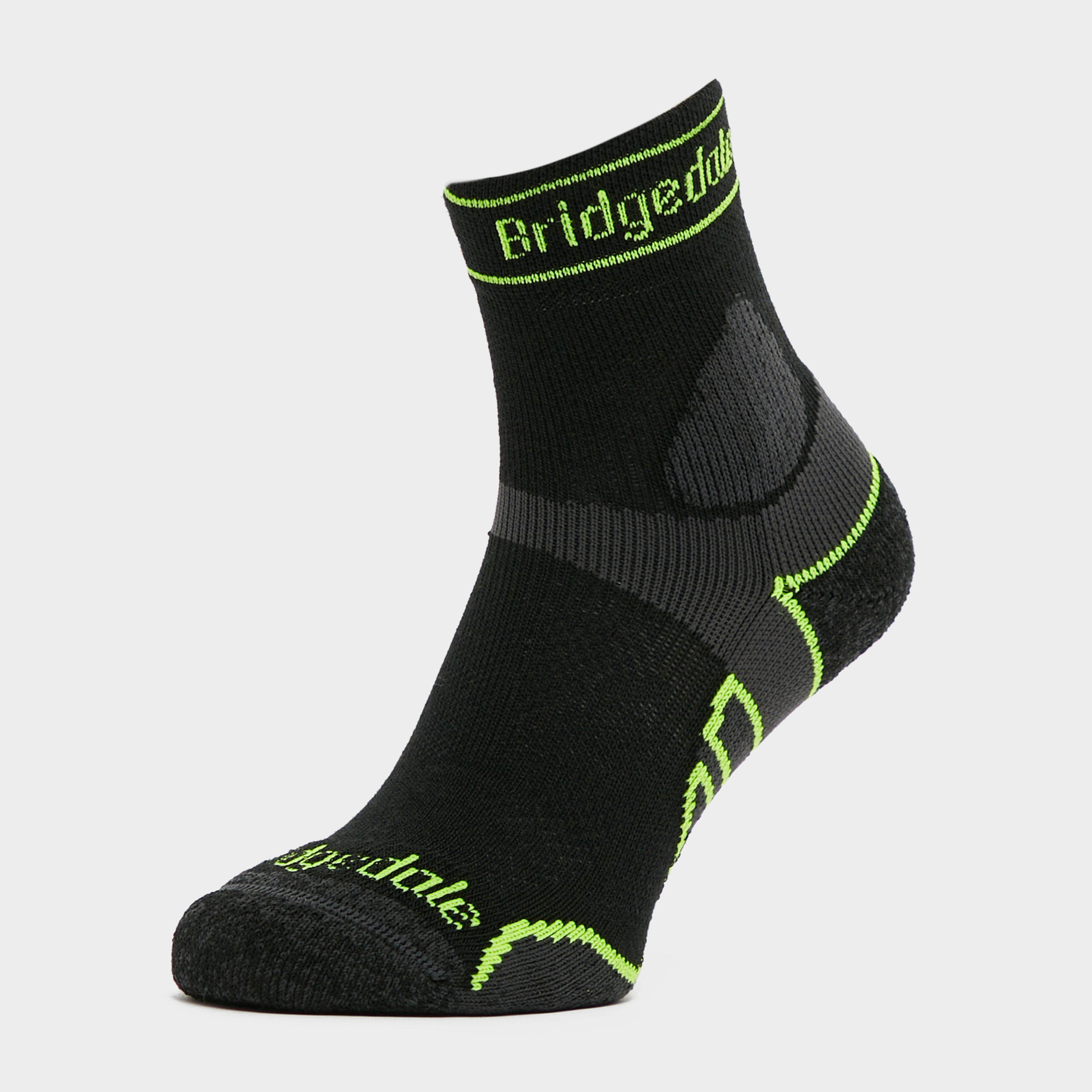 Bridgedale Men's Lightweight Merino Performance ¾ Crew Socks - Black, Black