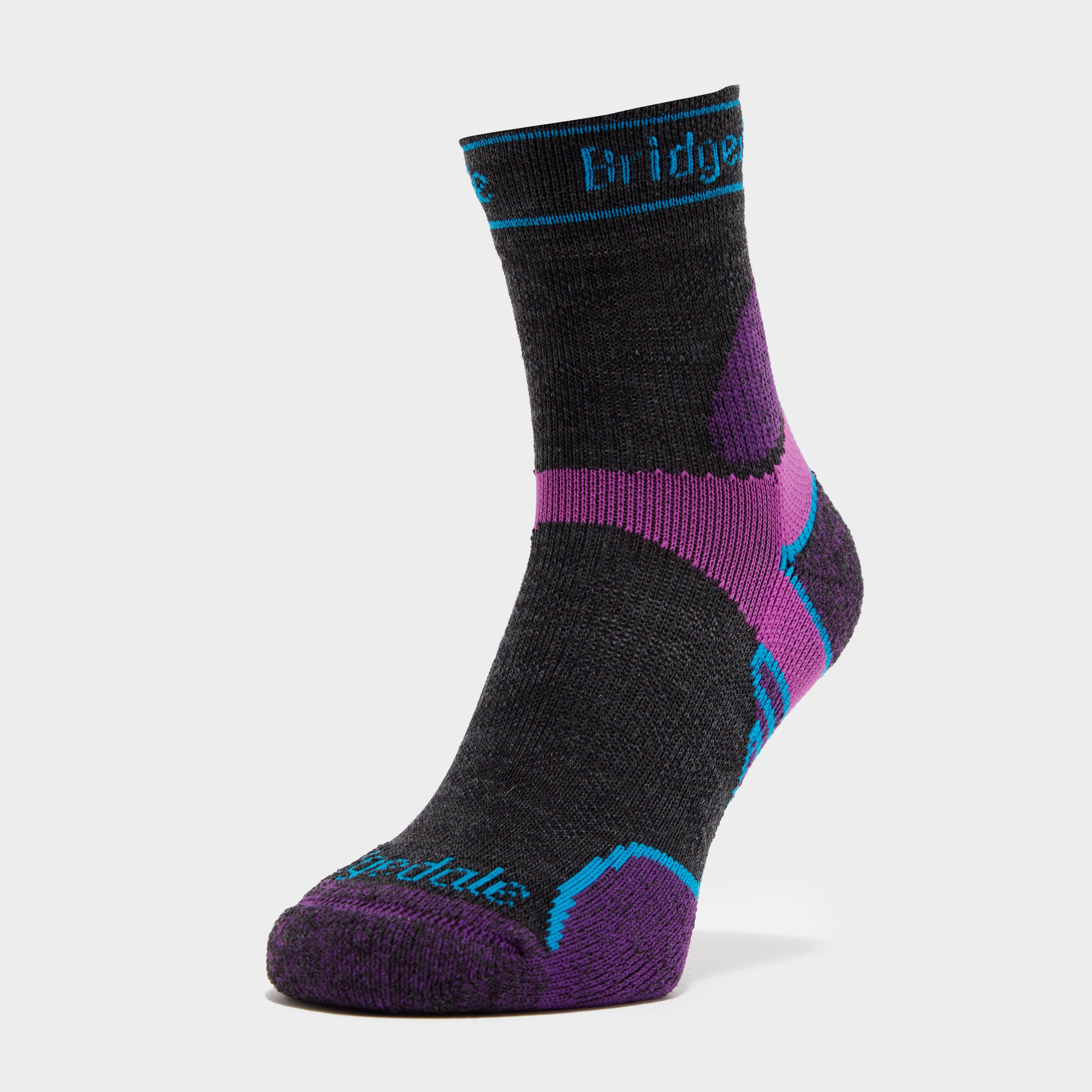 Bridgedale Women's Lightweight Merino Performance ¾ Crew Socks - Black, Black