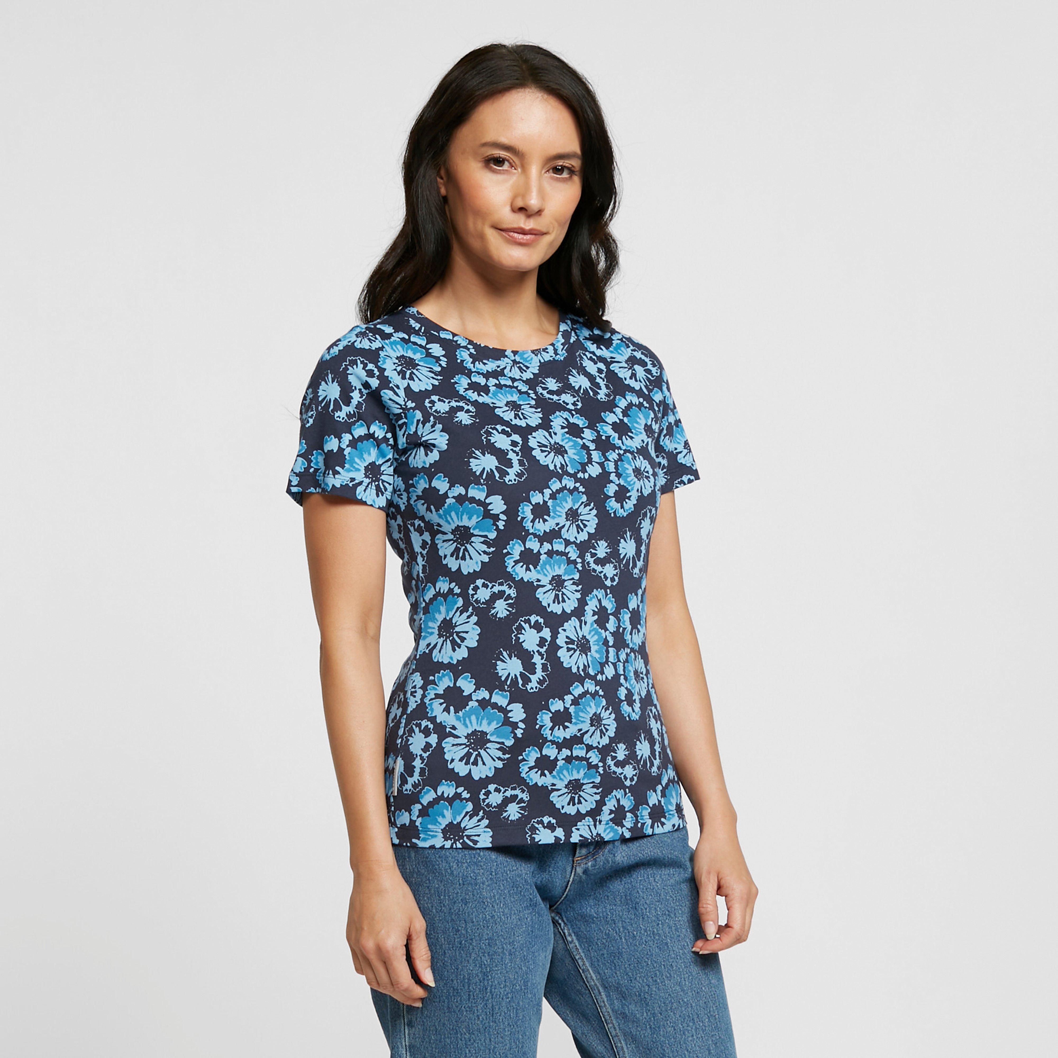 Women's Patsy Flower Short Sleeved Tee - Blue, Blue