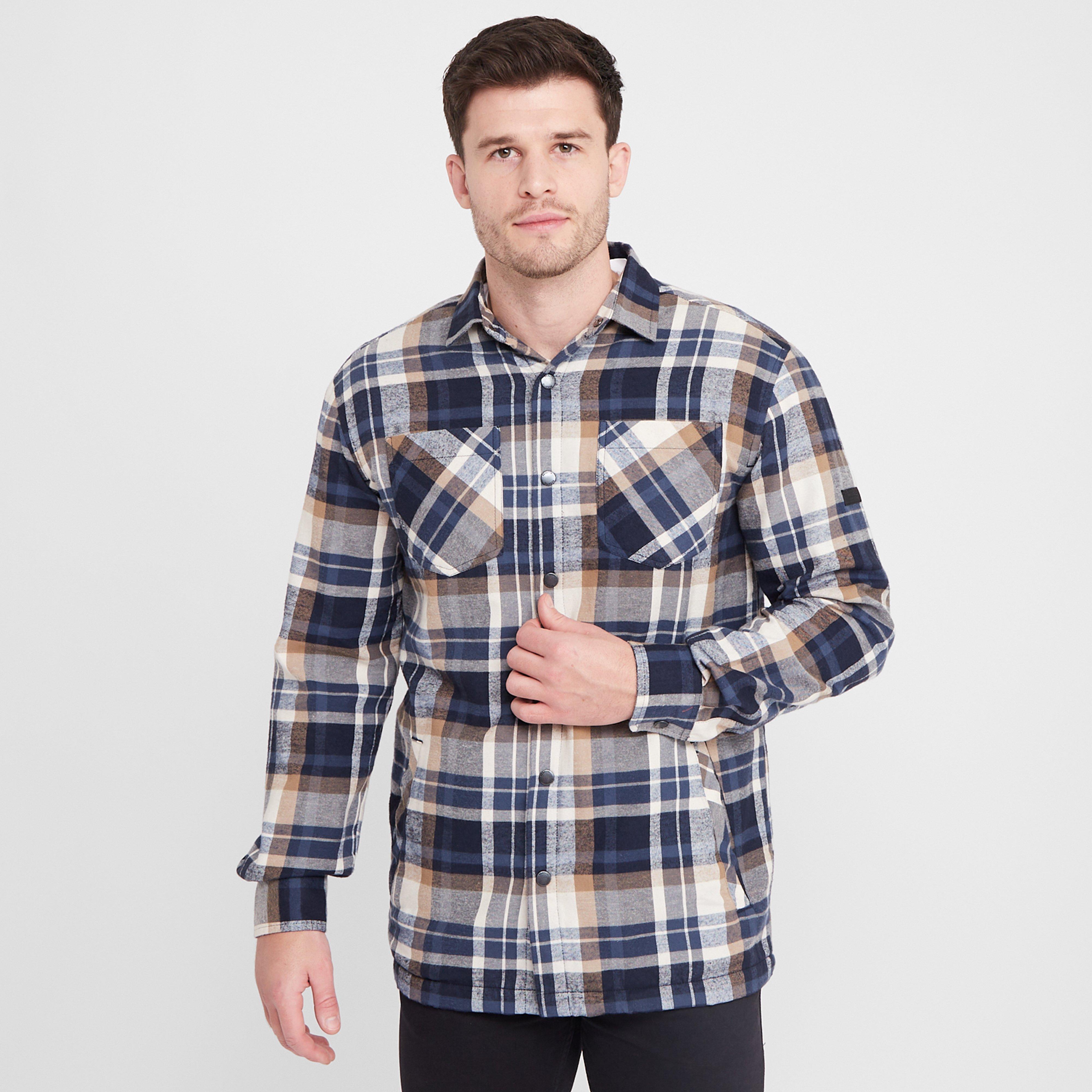 Regatta Men's Thamos Long Sleeved Checked Shirt - Navy Blue, Navy Blue