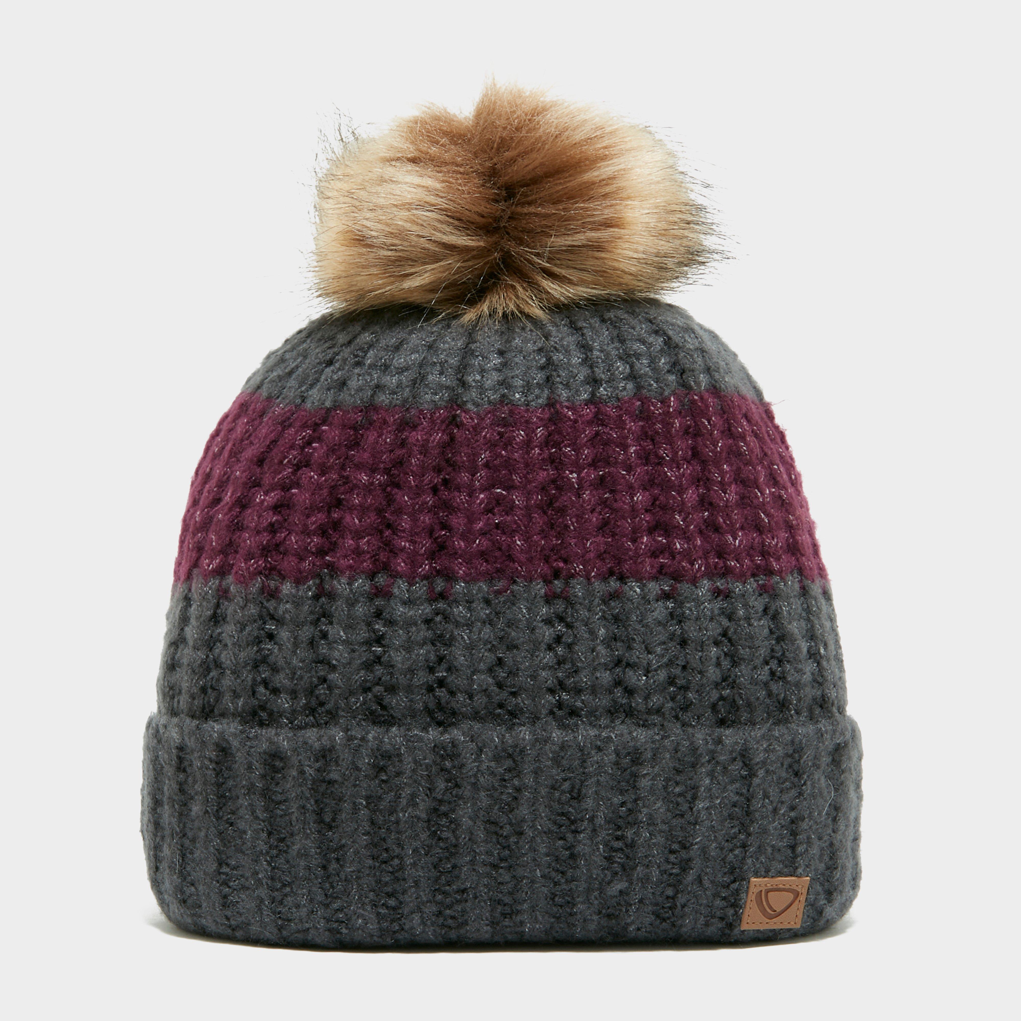 Women's Stripe Beanie - Grey, Grey