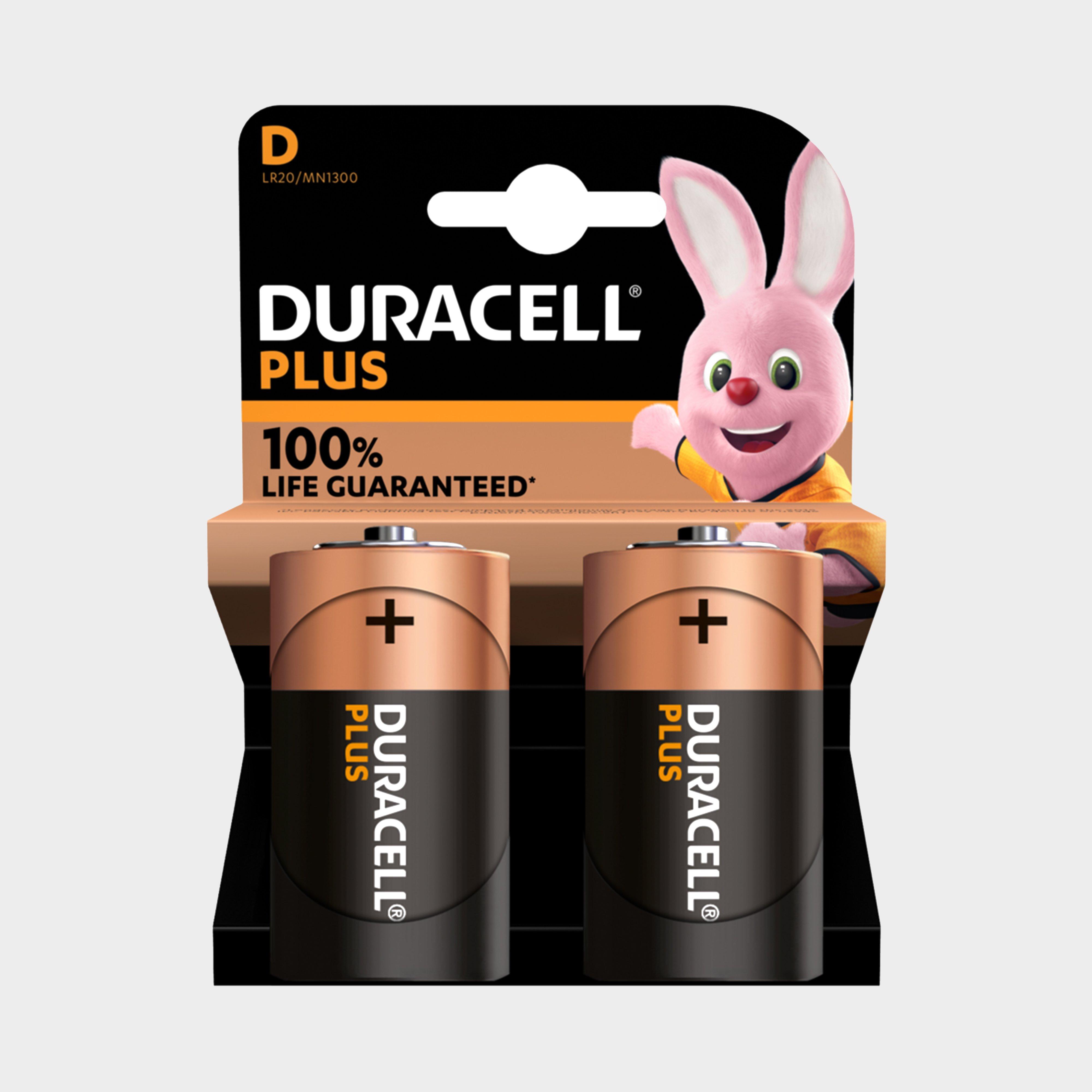 Duracell D Plus 100 Batteries (2 Pack) - Black, BLACK
