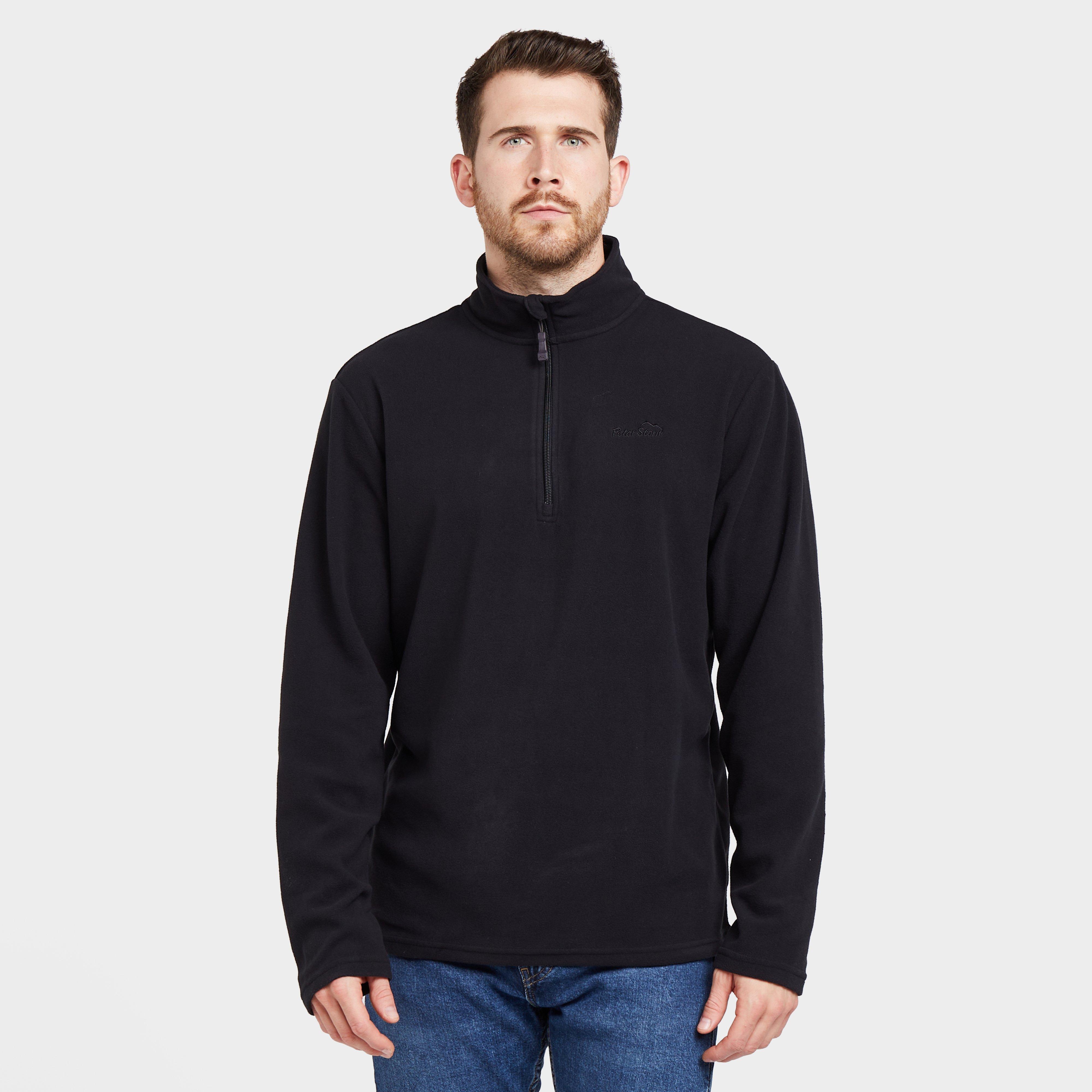 Mens Bracken Half Zip Fleece Black, Black