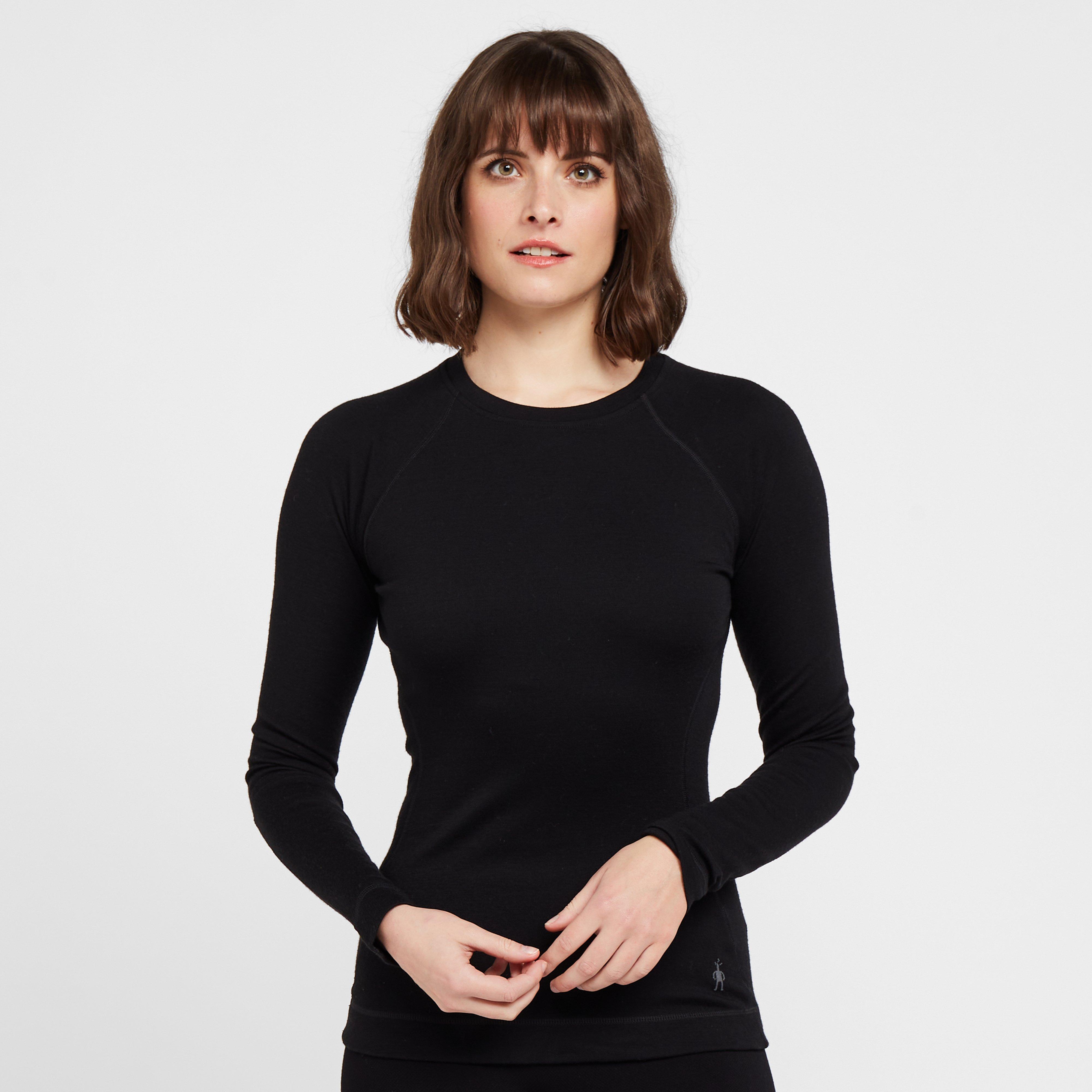 Womens Classic Crew Long Sleeve Baselayer Top Black Black