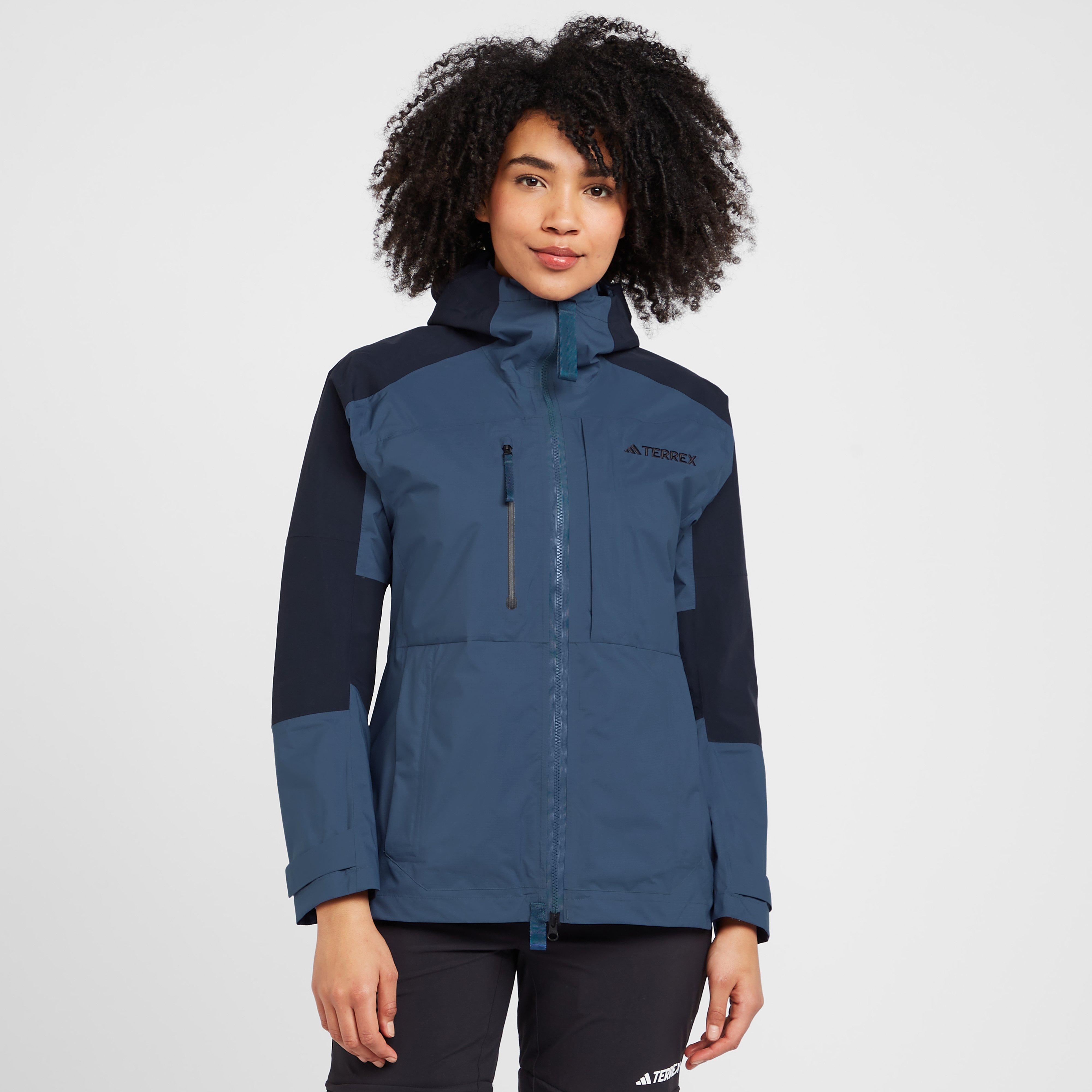 Adidas Terrex Women's Xploric Rain.Dry Hiking Jacket - Dark Blue, DARK BLUE