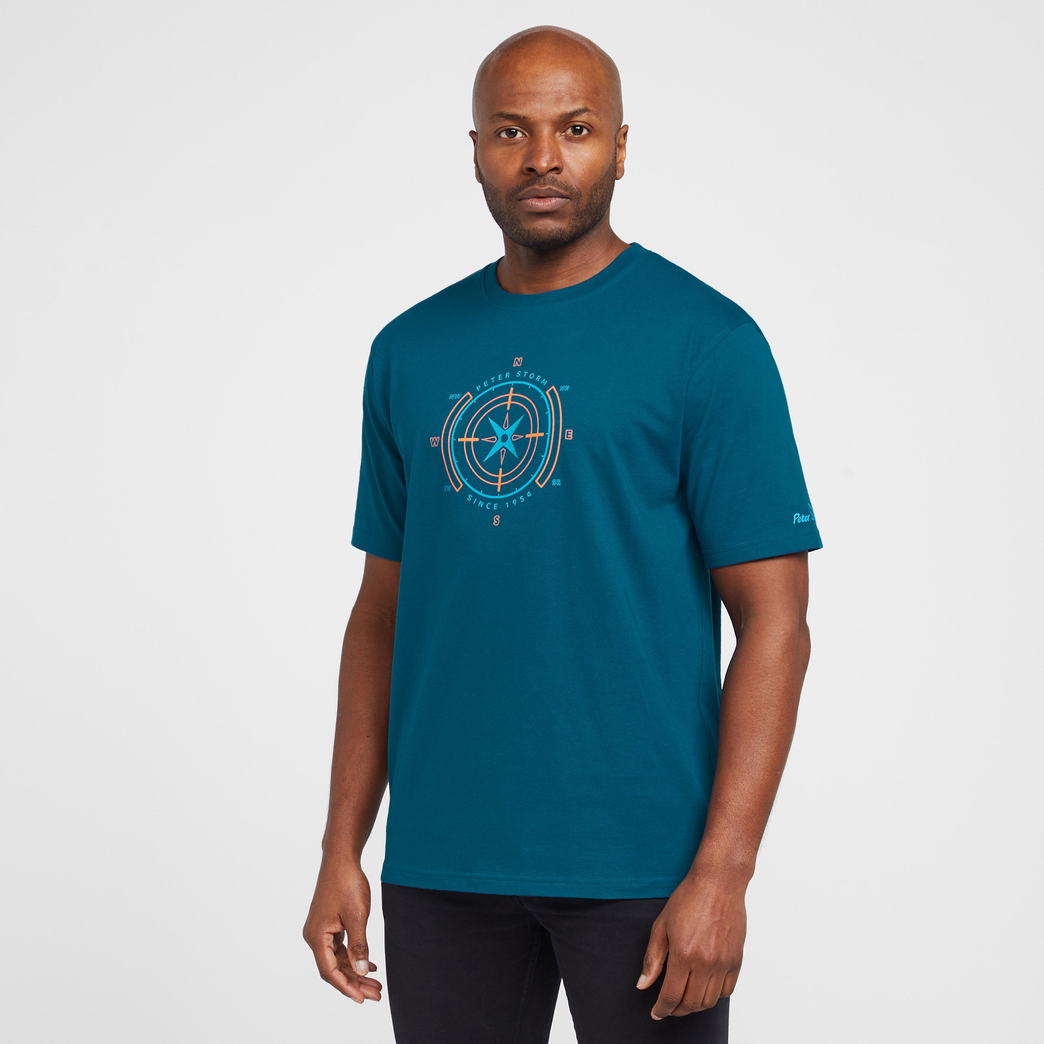 Men's Linear Compass T-Shirt - Blue, Blue