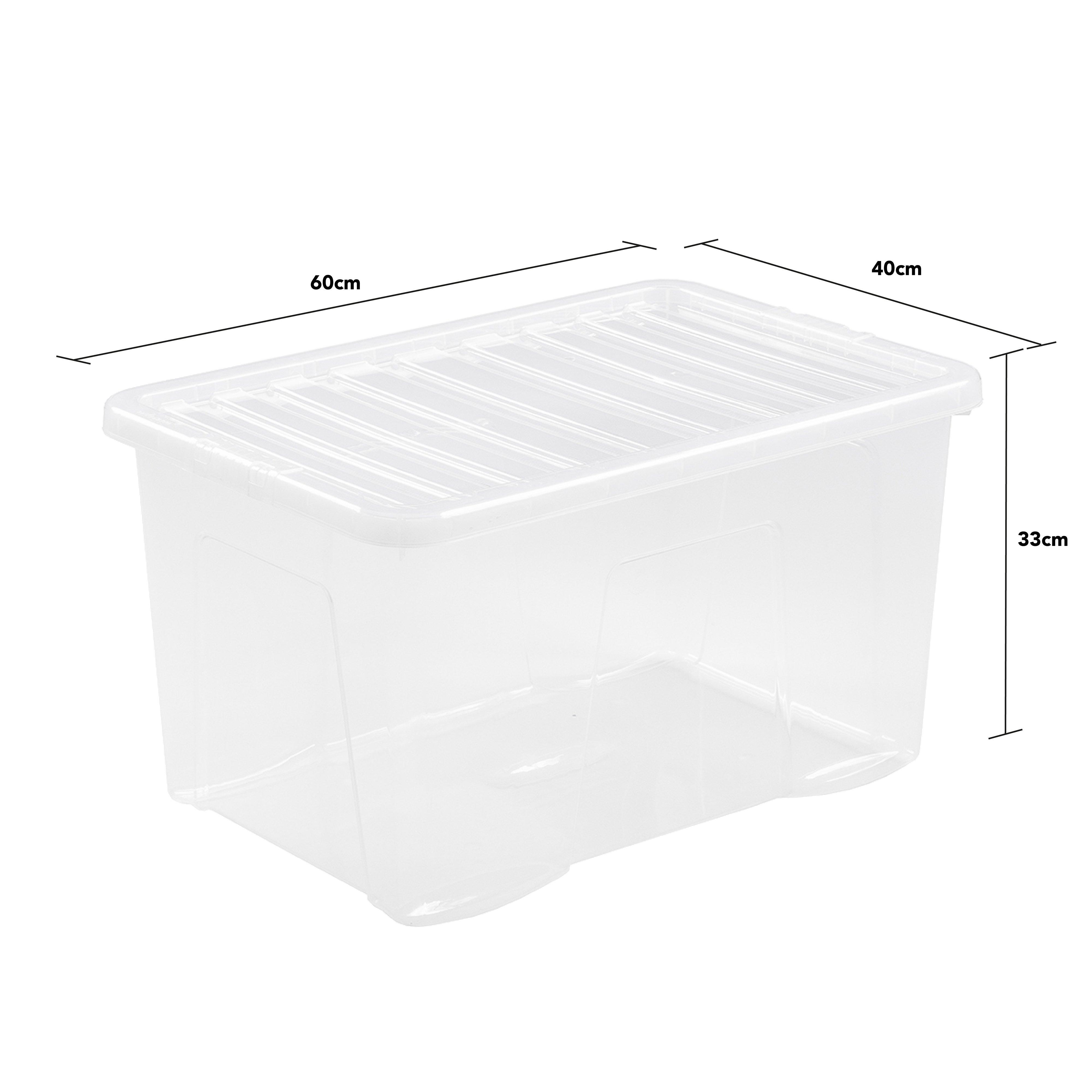 60L Crystal Box And Lid - Clear, Clear