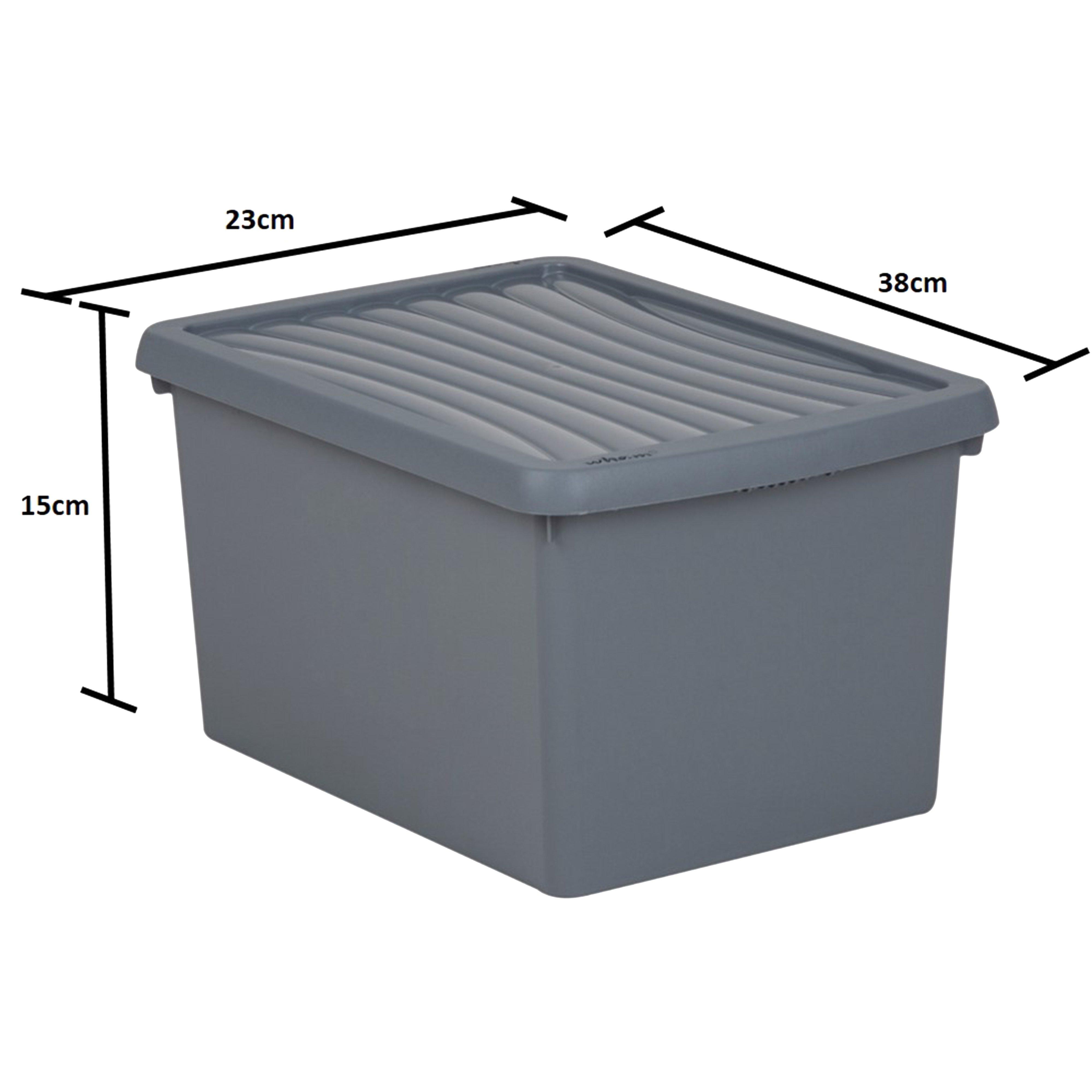 9L Upcycled Bam Box and Lid, Grey
