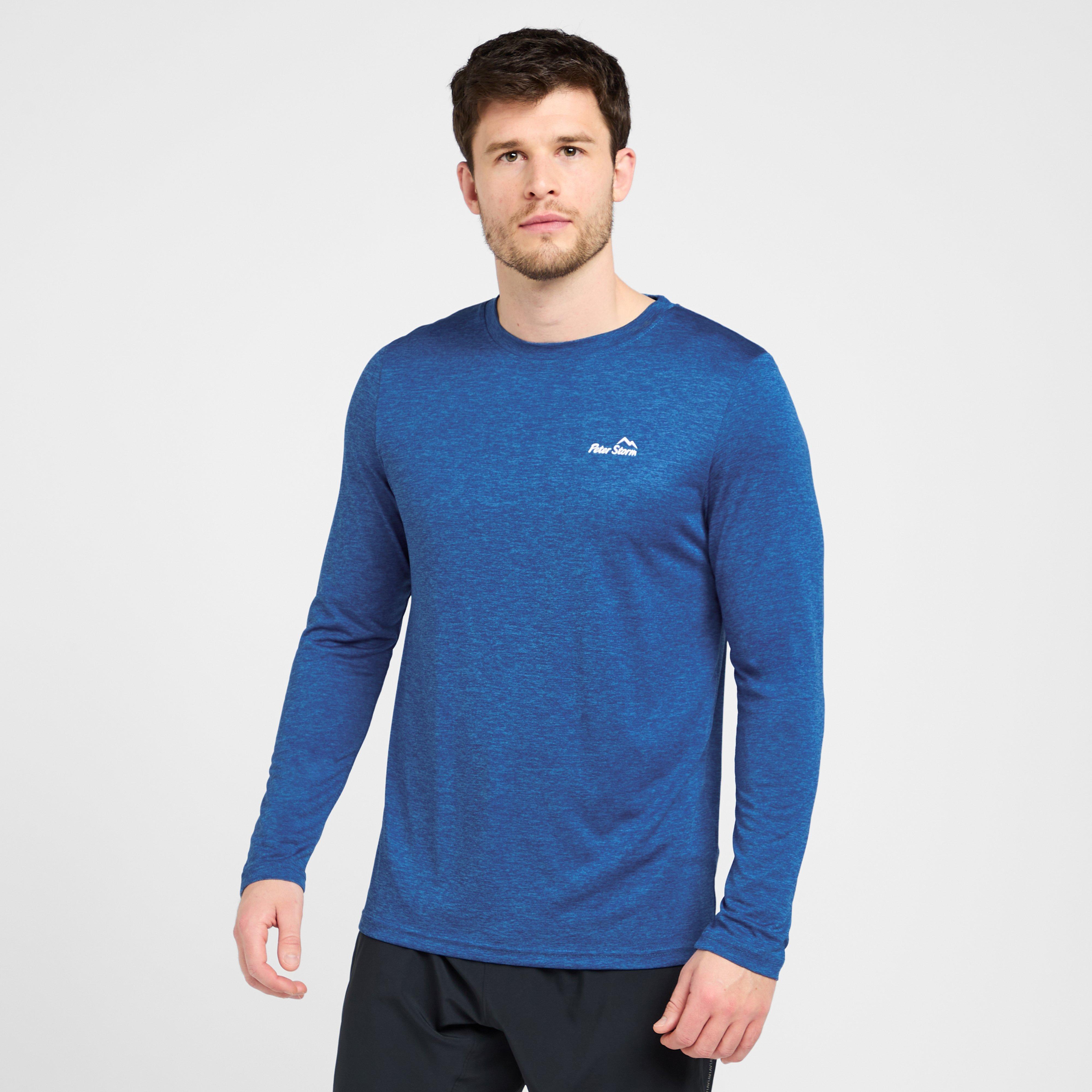 Peter Storm Mens Active Long Sleeve T-Shirt Blue, Blue