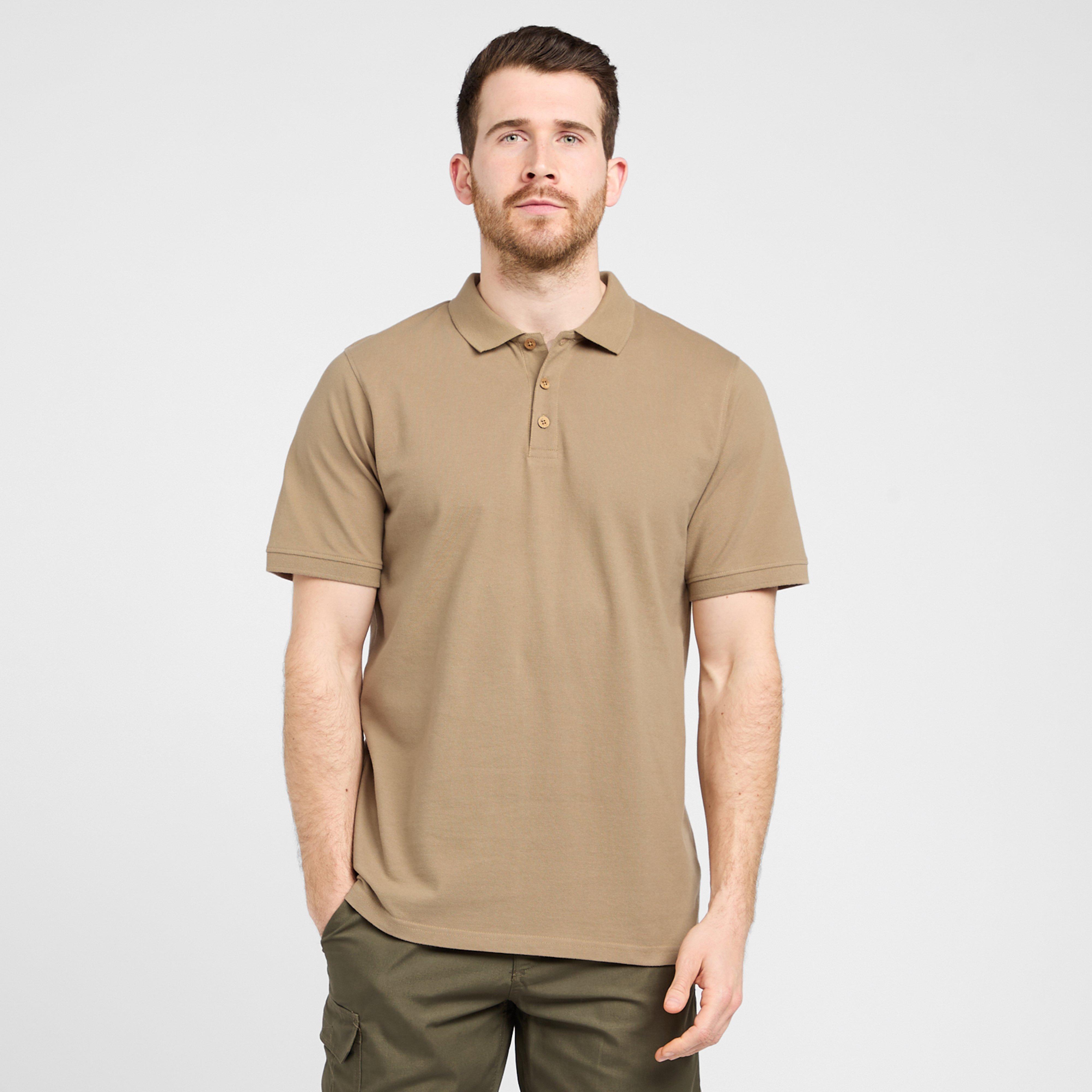 Men's Washed Polo Shirt - Beige, Beige