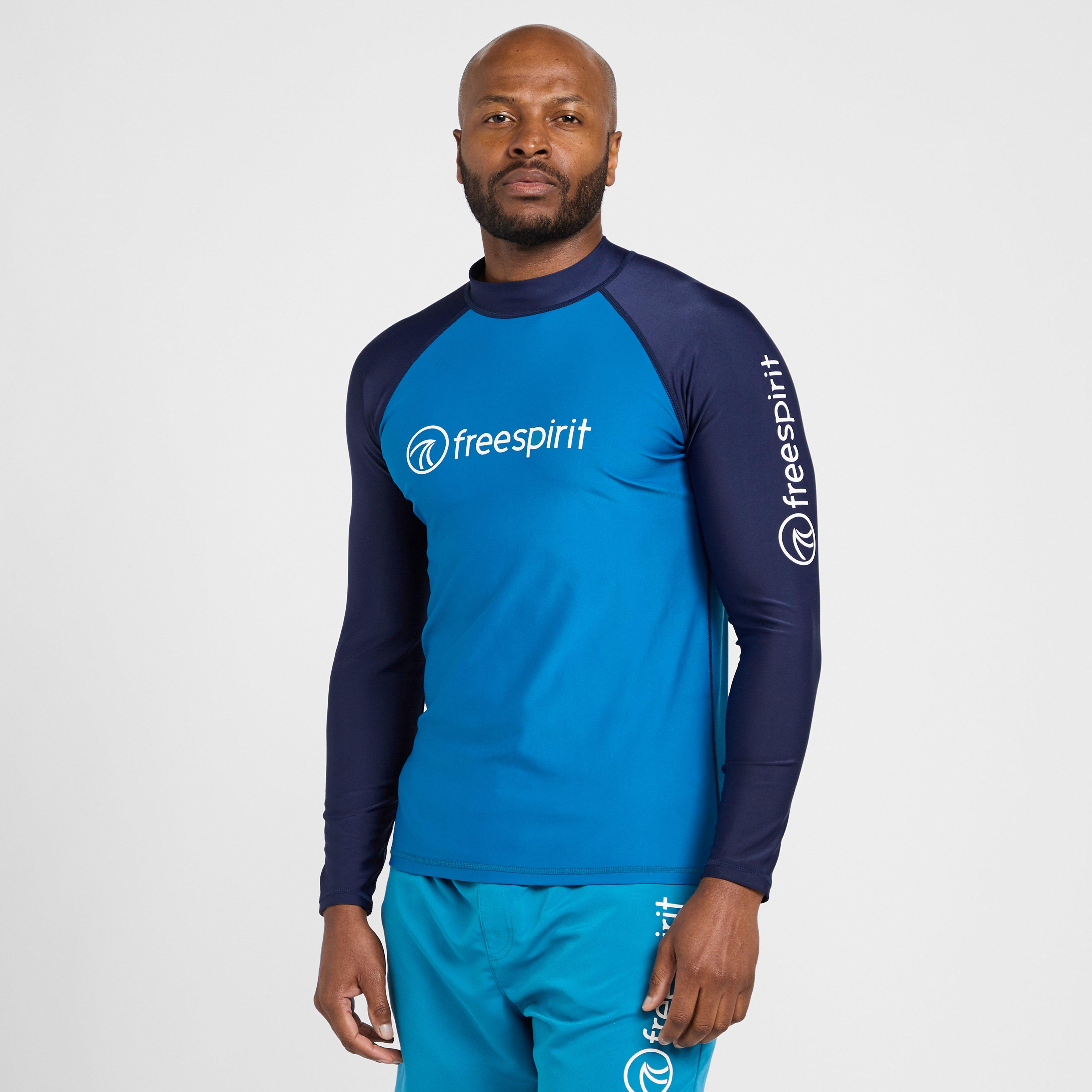 Freespirit Men's Long Sleeve Rash Vest - Blue, Blue