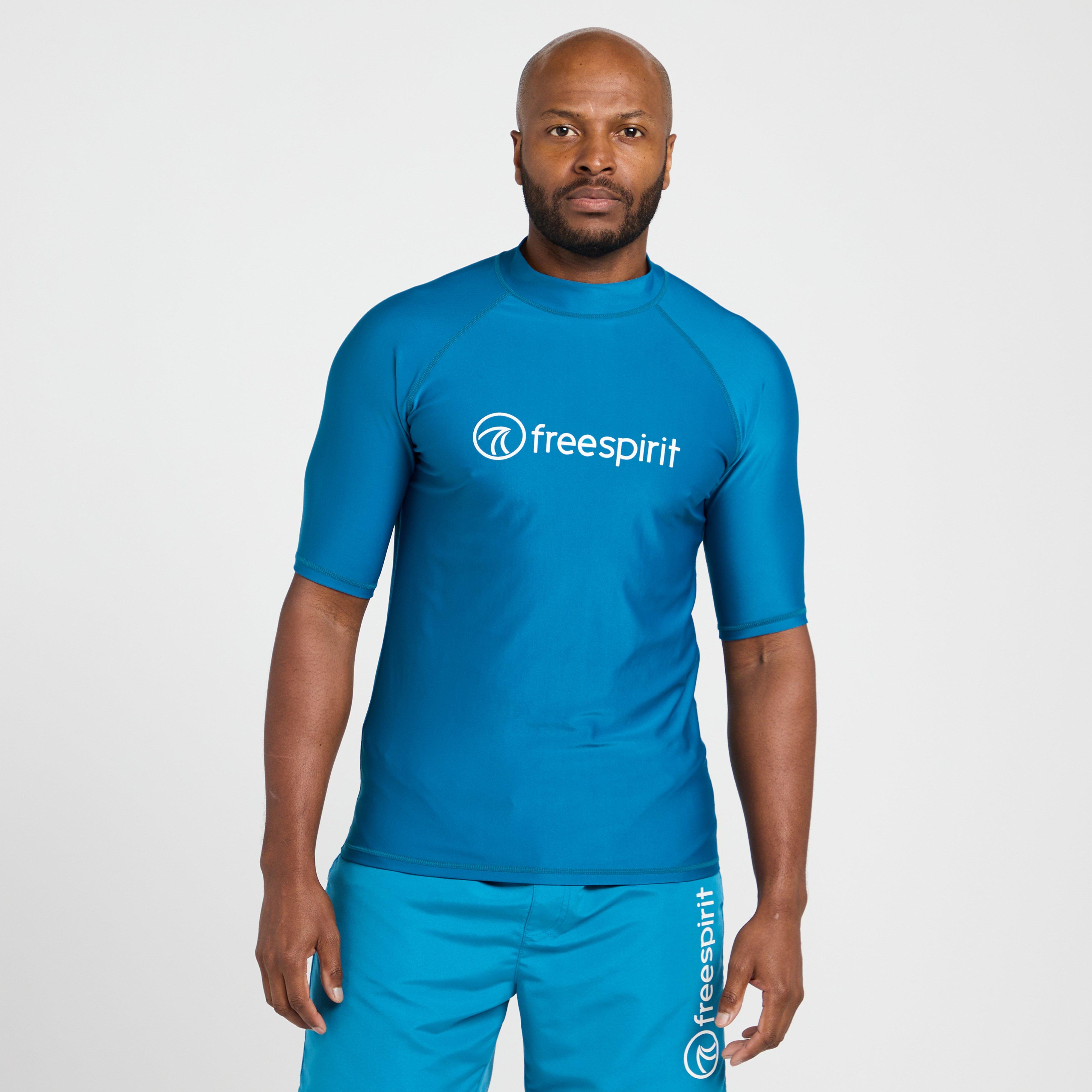 Mens Short Sleeve Rash Vest, Blue
