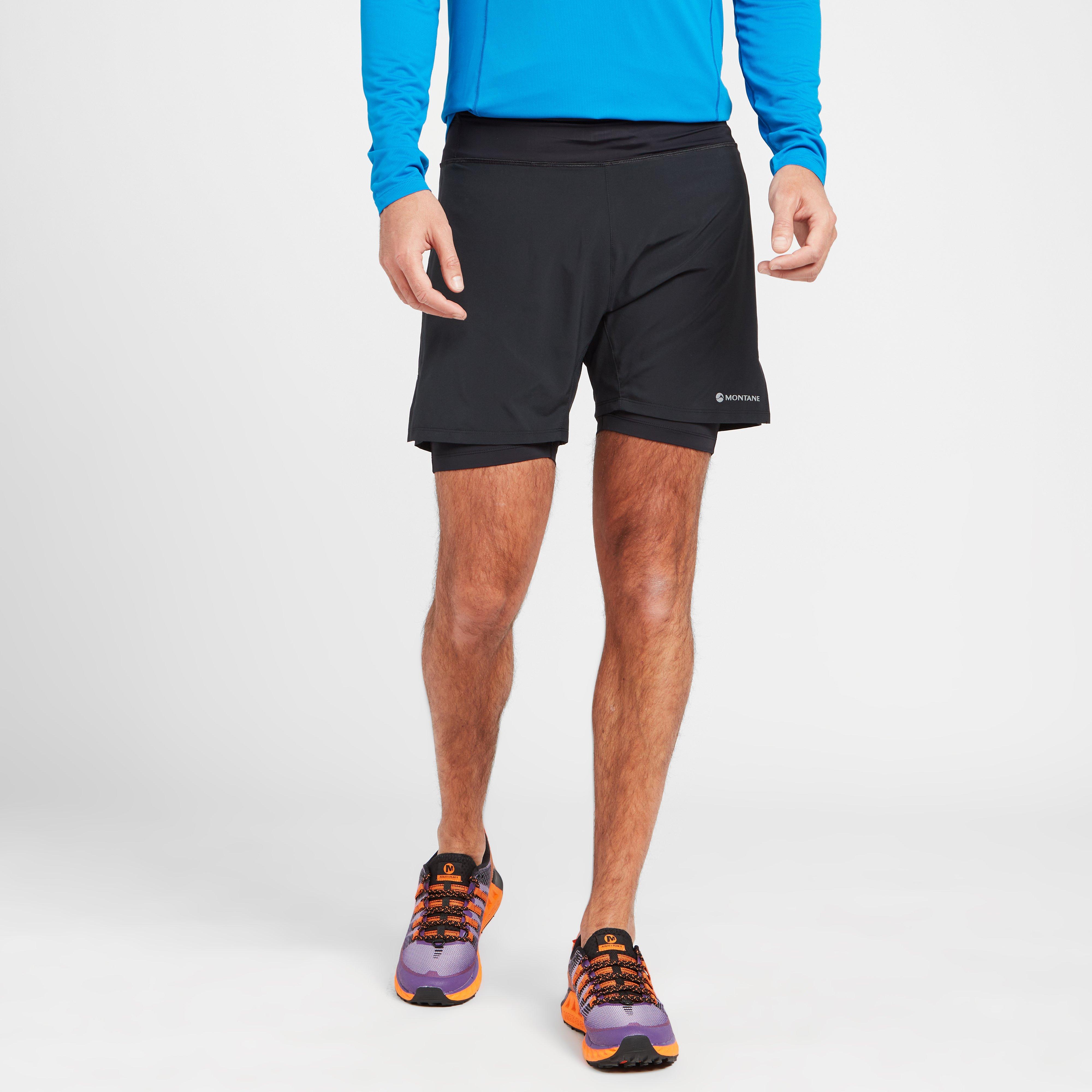 Montane Men's Slipstream Twin Skin Trail Running Shorts - Black, BLACK