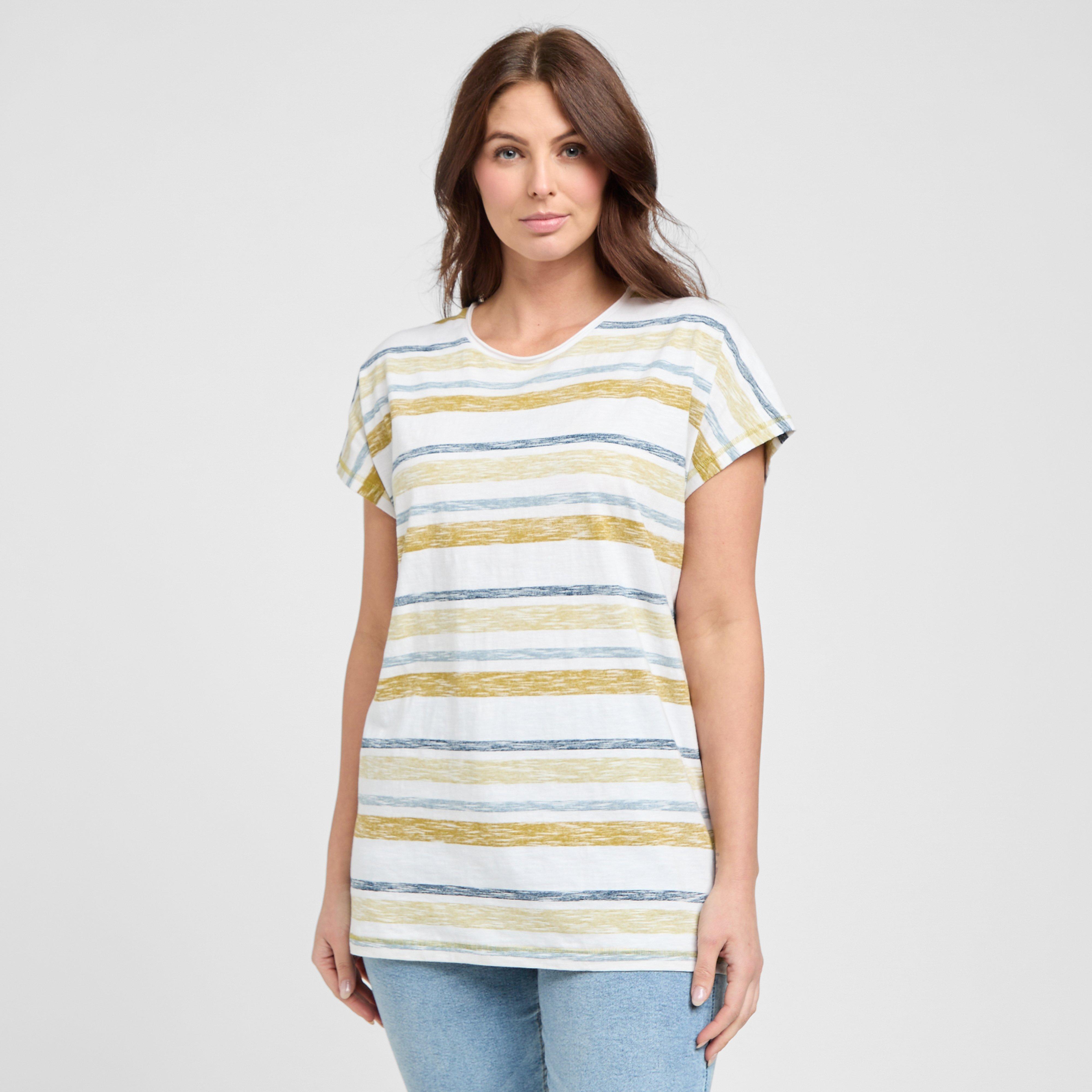 Weird Fish Women's Sora Organic Stripe T-Shirt - Cream, CREAM