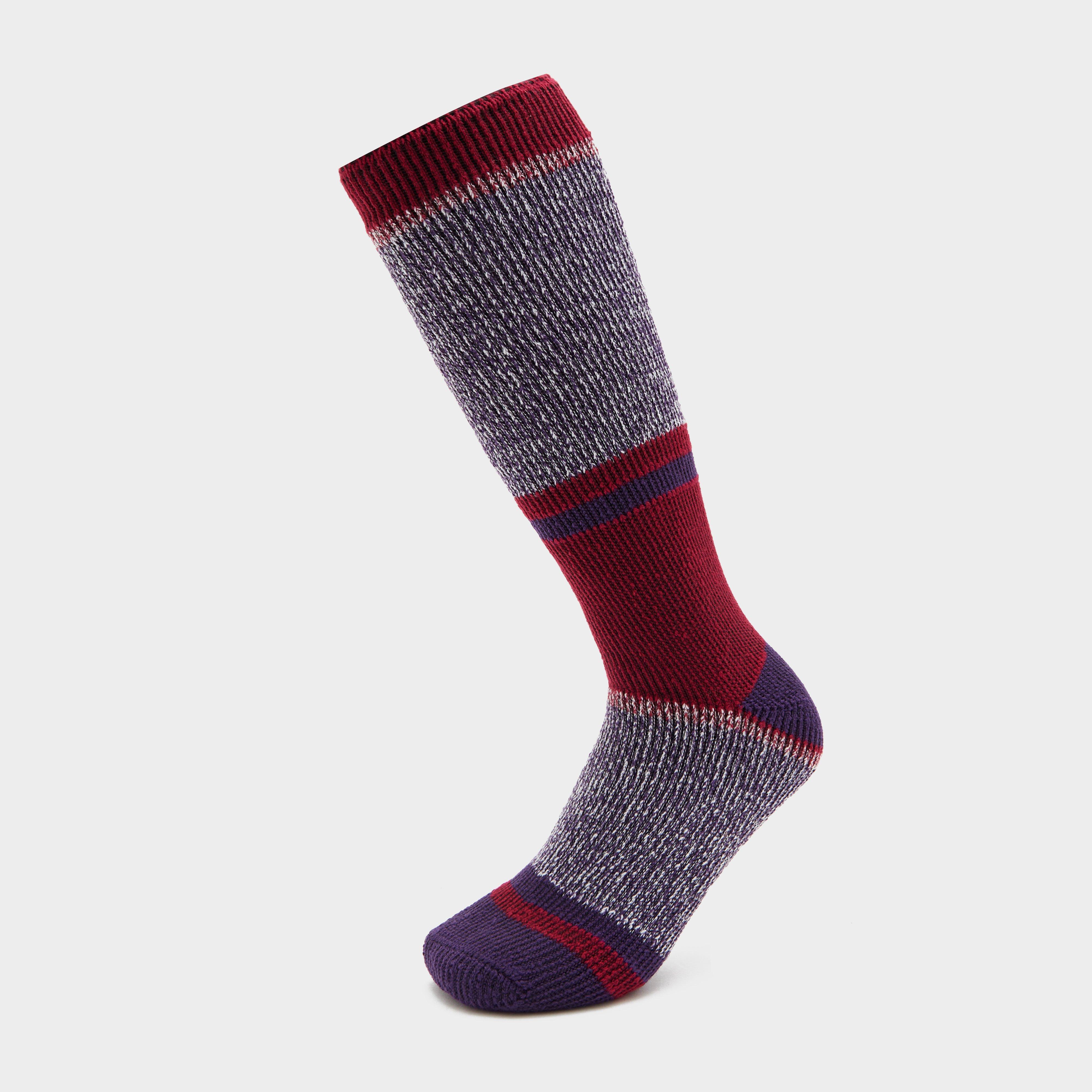 Women's Thermal Heat Trap Ski Socks, Red