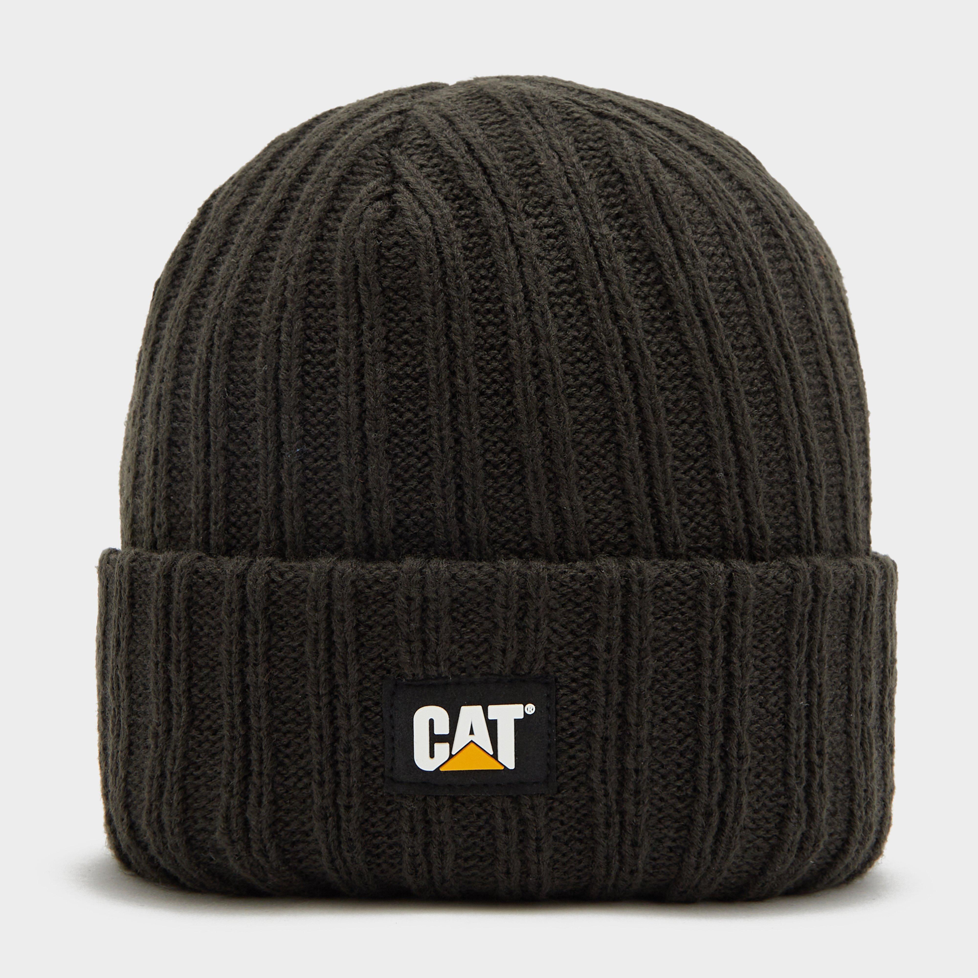 Logo Ribbed Beanie, Black