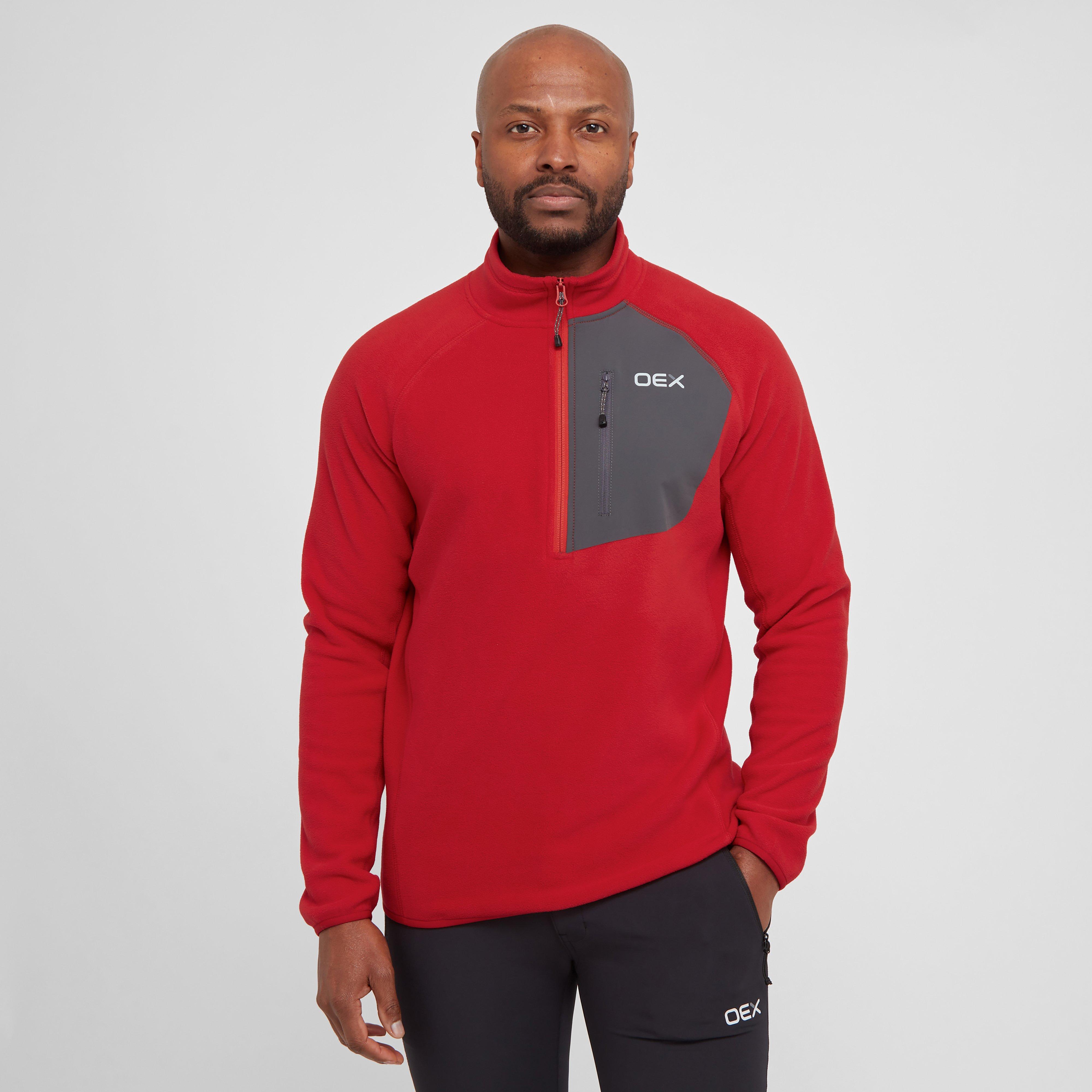 Oex Men's Braewick Half Zip Fleece - Rd, RD