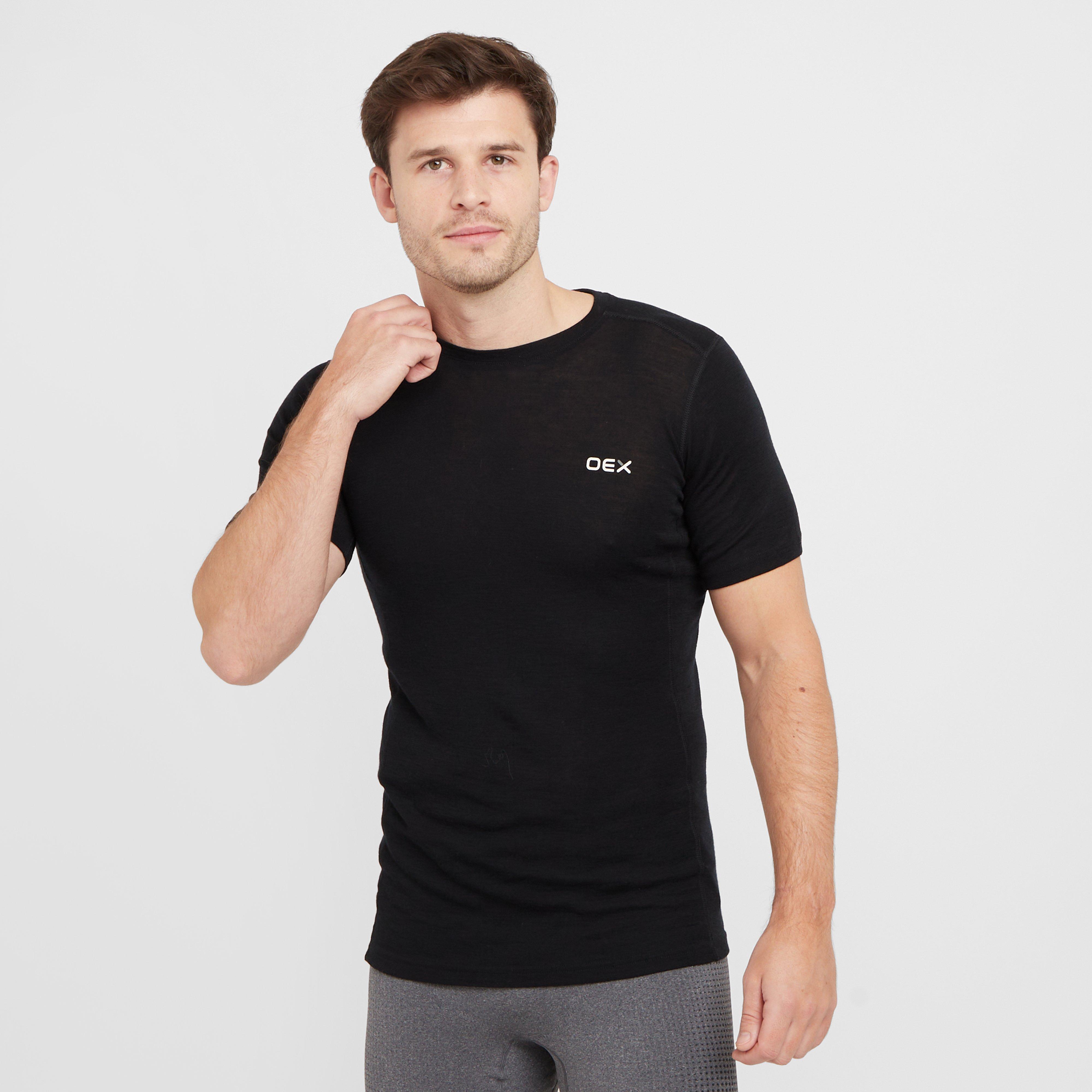 Oex Men's Kelso Merino Short Sleeve Baselayer Top - Blk, BLK