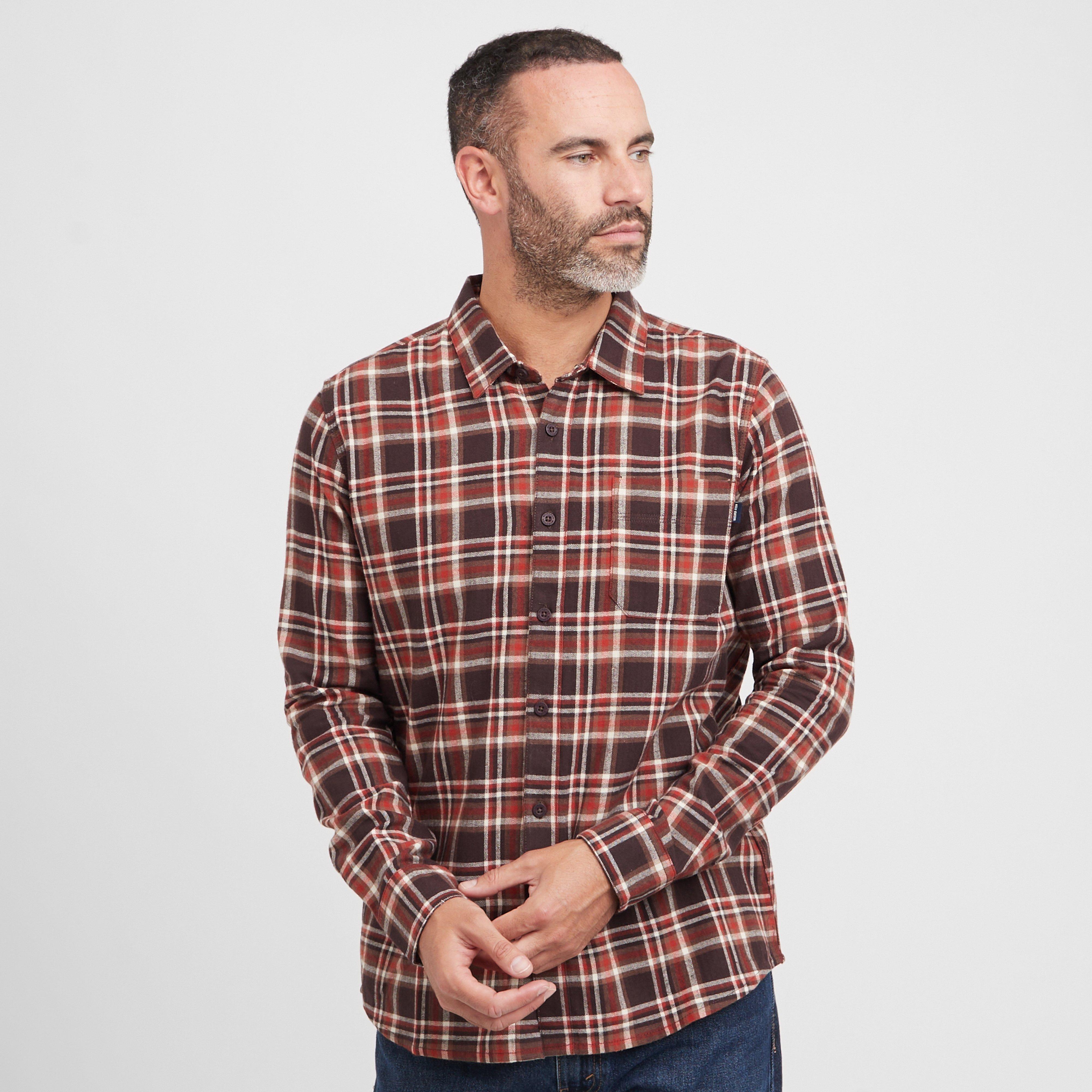 Men's Broxton Long Sleeve Check Shirt - Brown, Brown